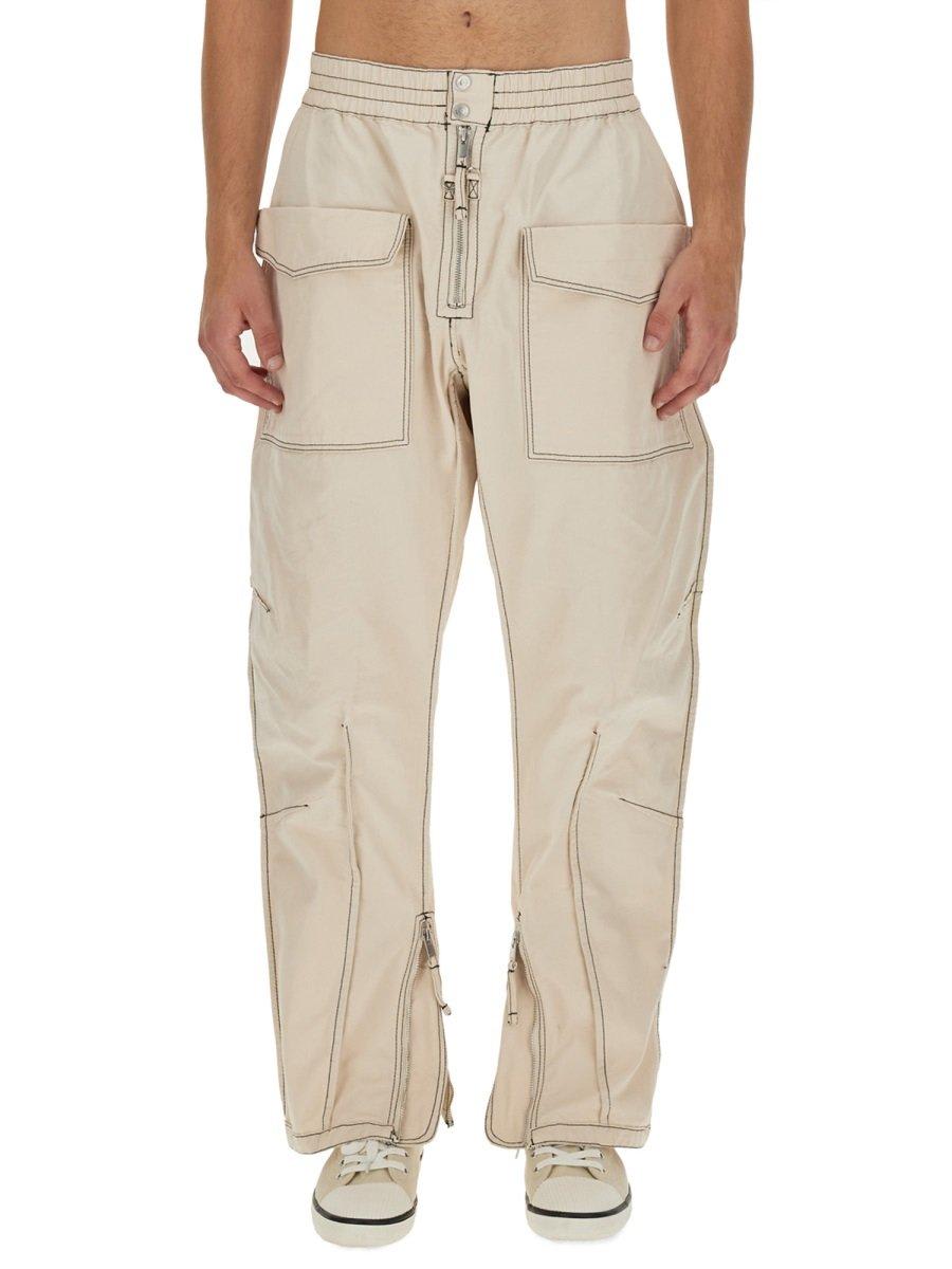 Shop Isabel Marant Elasticated Waist Tapered-leg Cargo Trousers In White