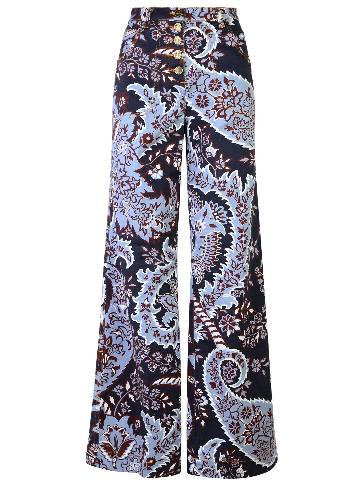 Shop Etro Paisley Blue Cotton Jeans