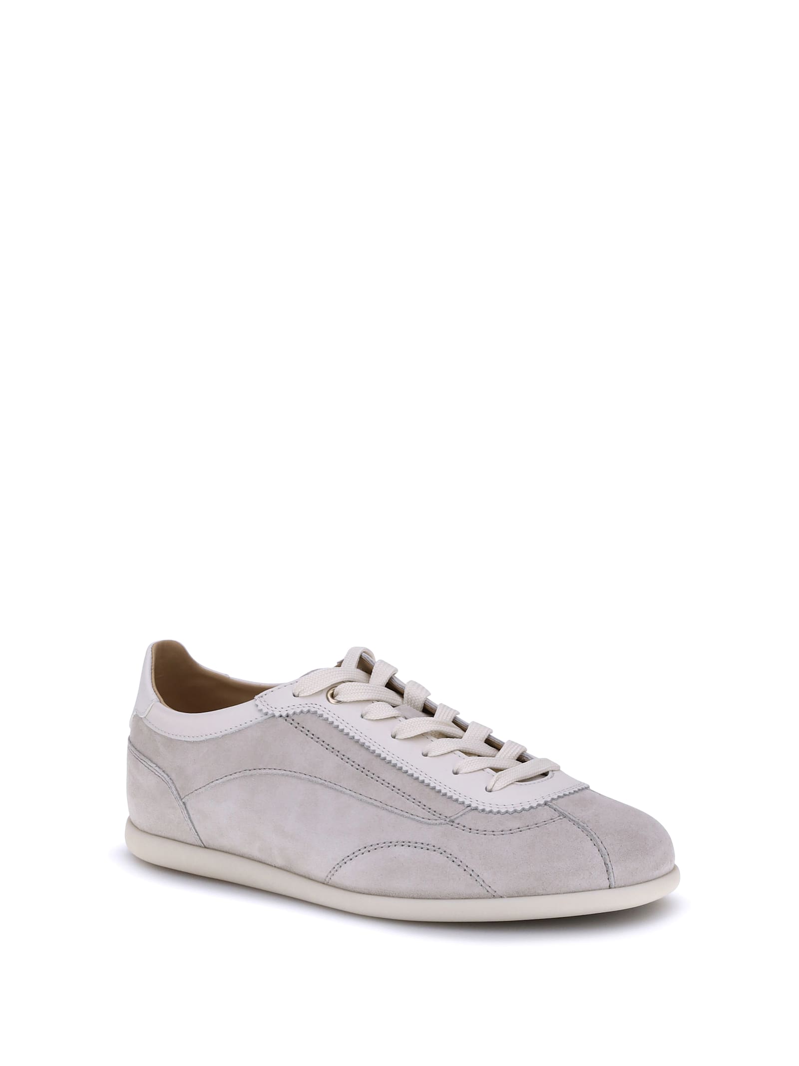 Brunello Cucinelli Suede Leather Sneakers In Gray