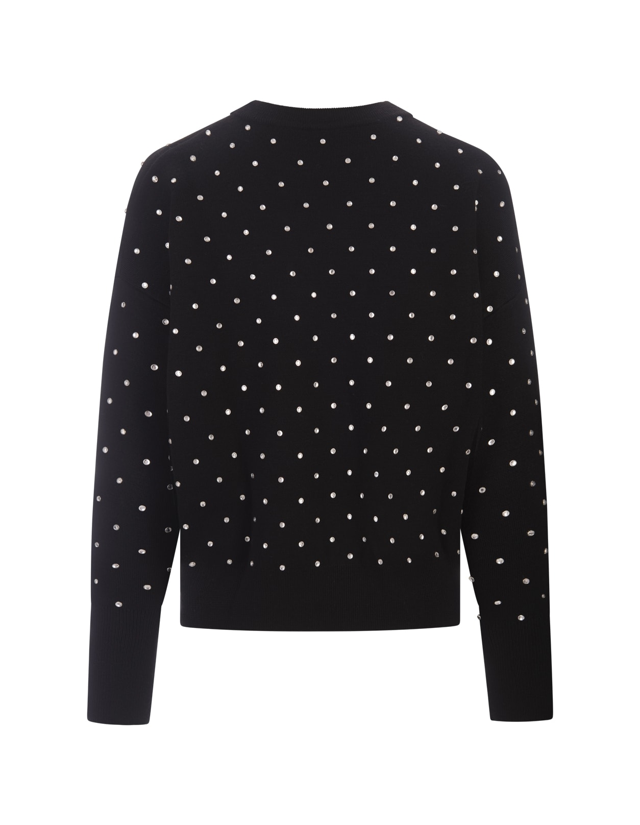 Shop Rabanne Black Pullover With Crystals All-over