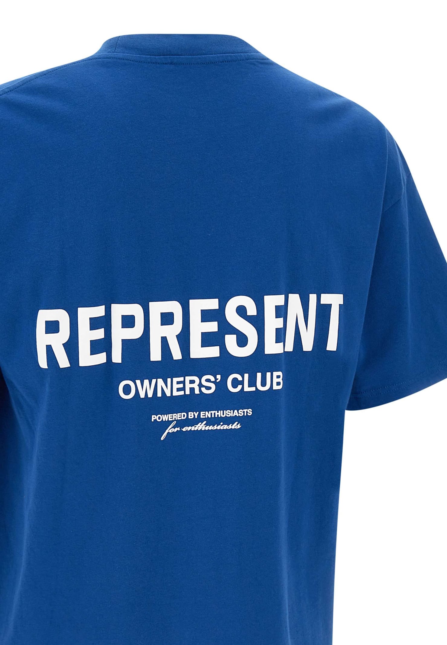 Shop Represent Owners Club Cotton T-shirt In Blue