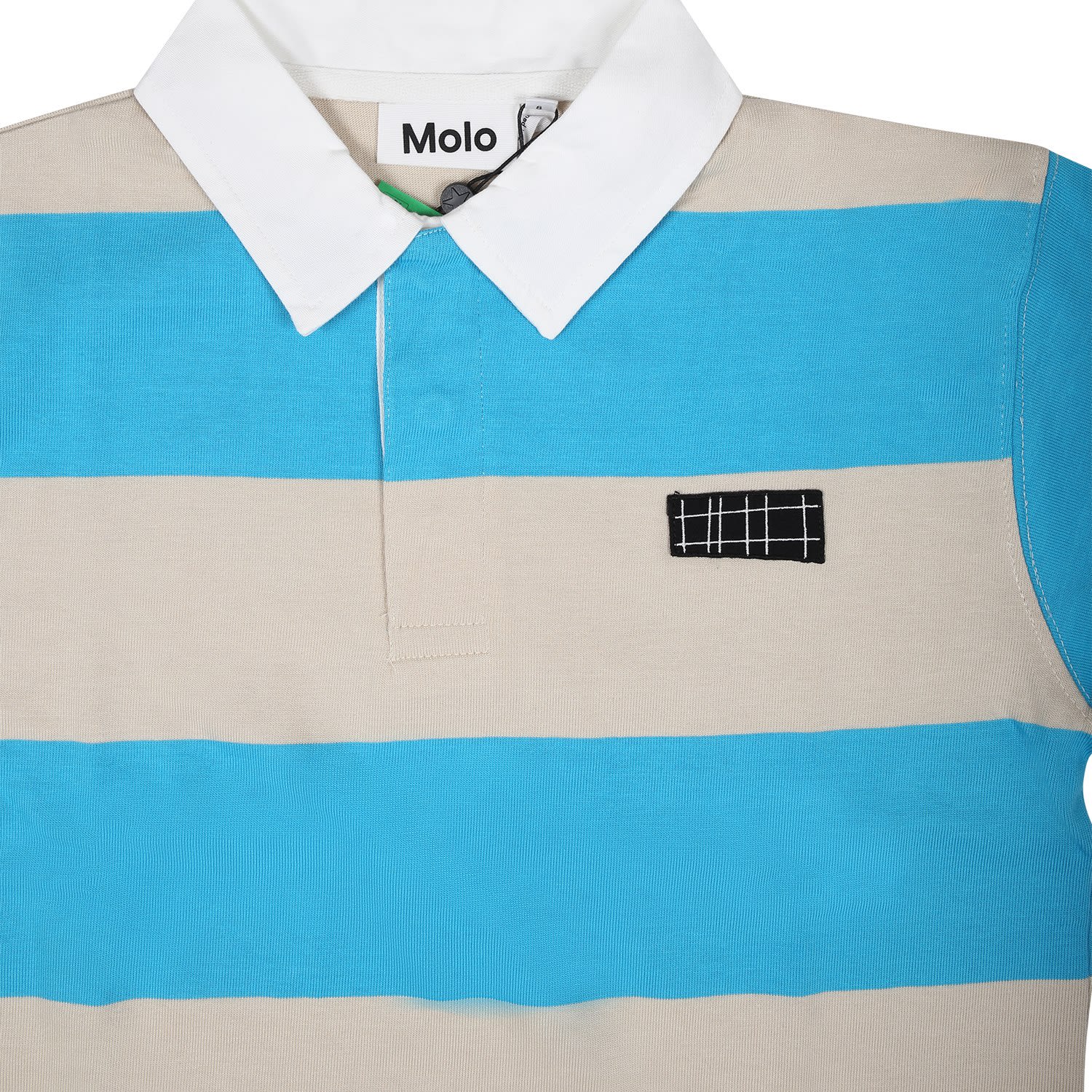 Shop Molo Light Blue Polo Shirt For Boy In Multicolor