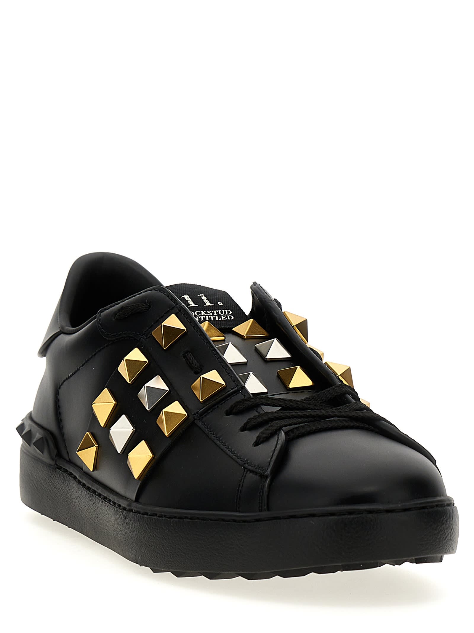 Valentino Garavani Men Rockstud Untitled Sneakers In Black