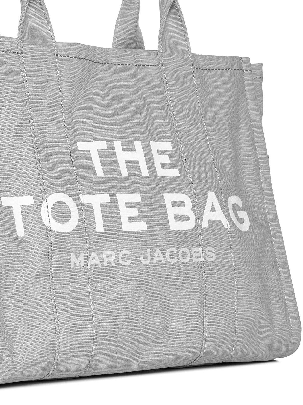 Shop Marc Jacobs The Large Logo Patch Tote Bag In Wolf Grey