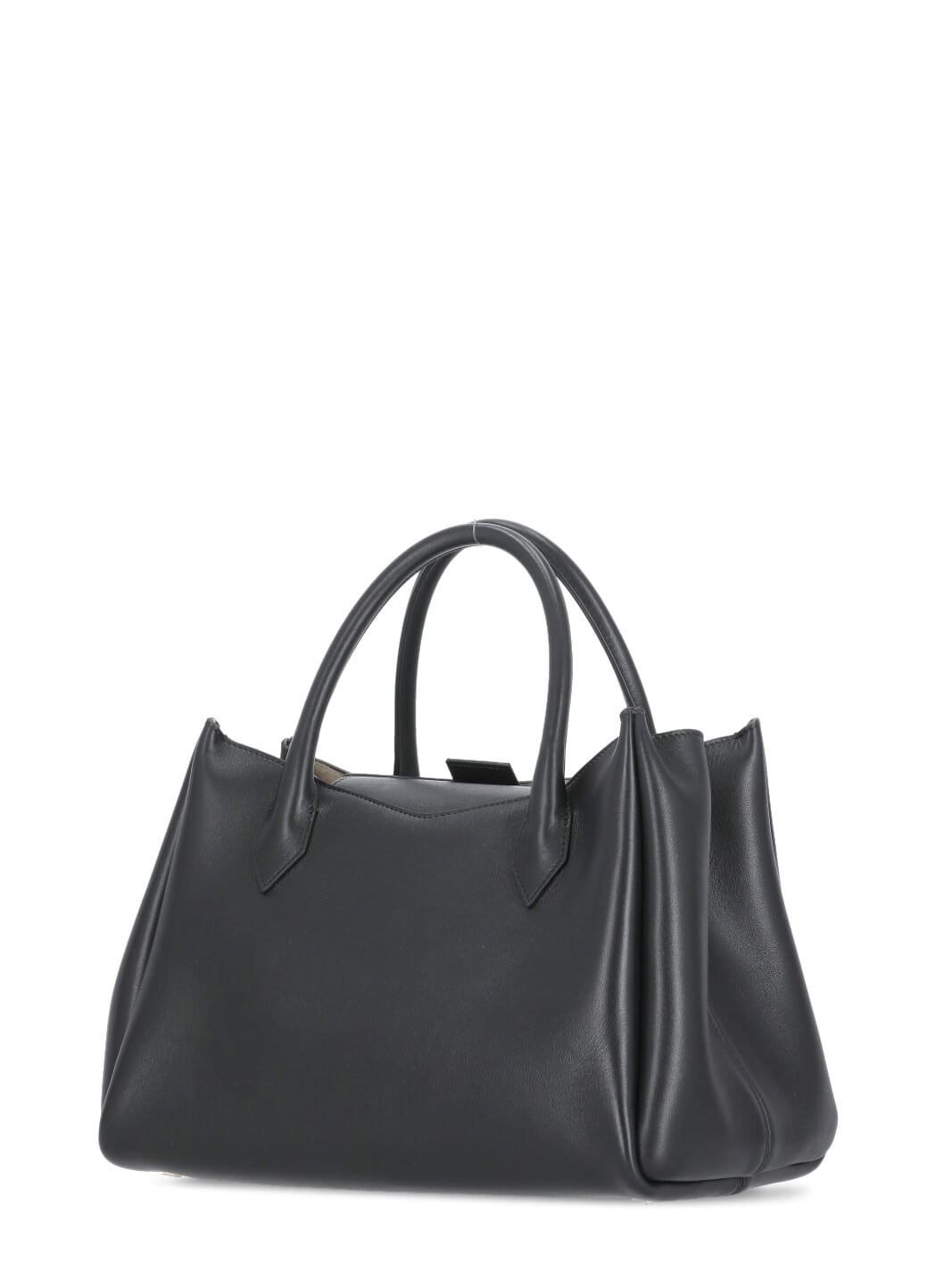 Shop Lanvin Leather Bag With Logo In Noir