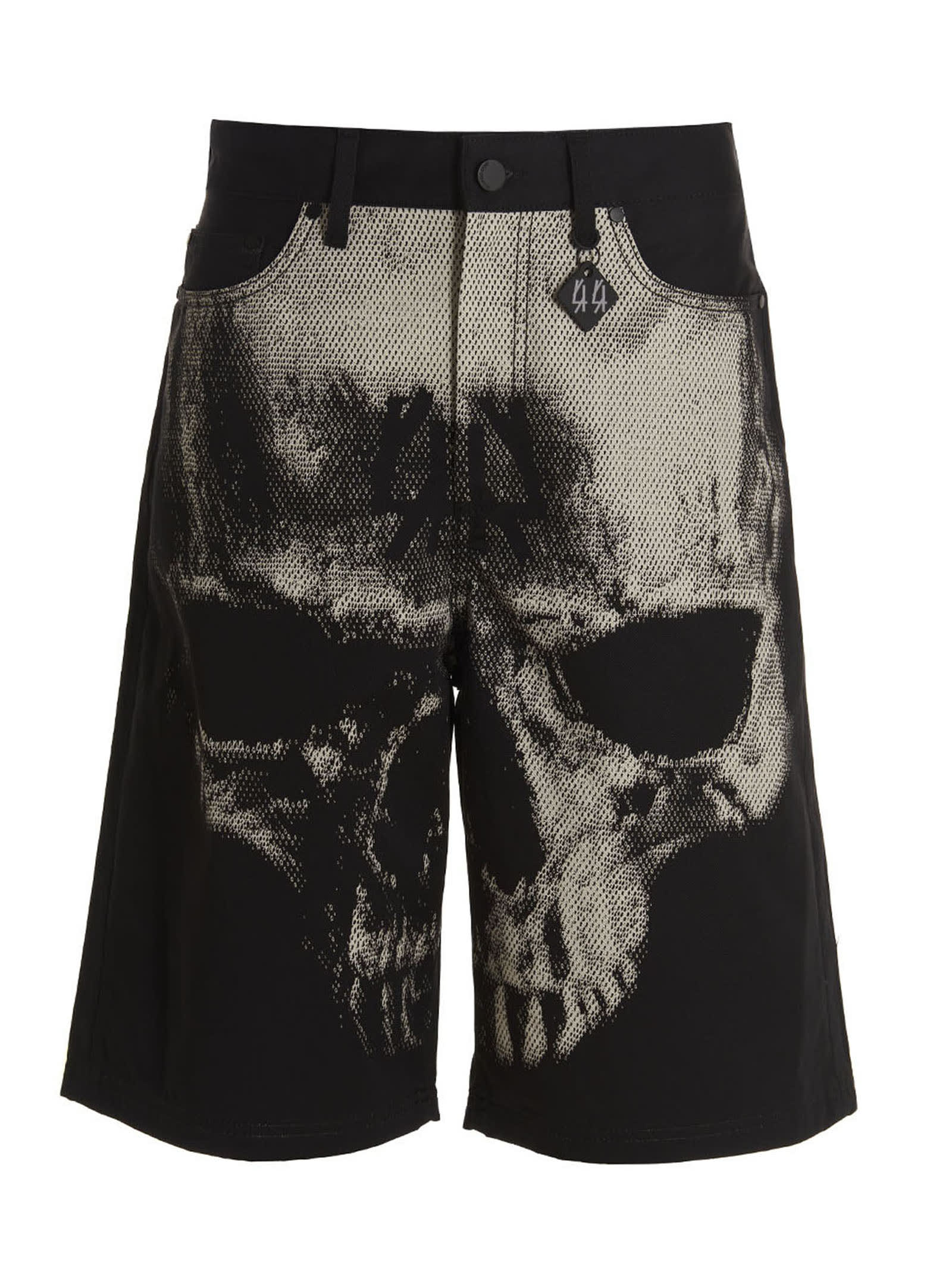 Shop 44 Label Group Bermuda Big Skull In Black