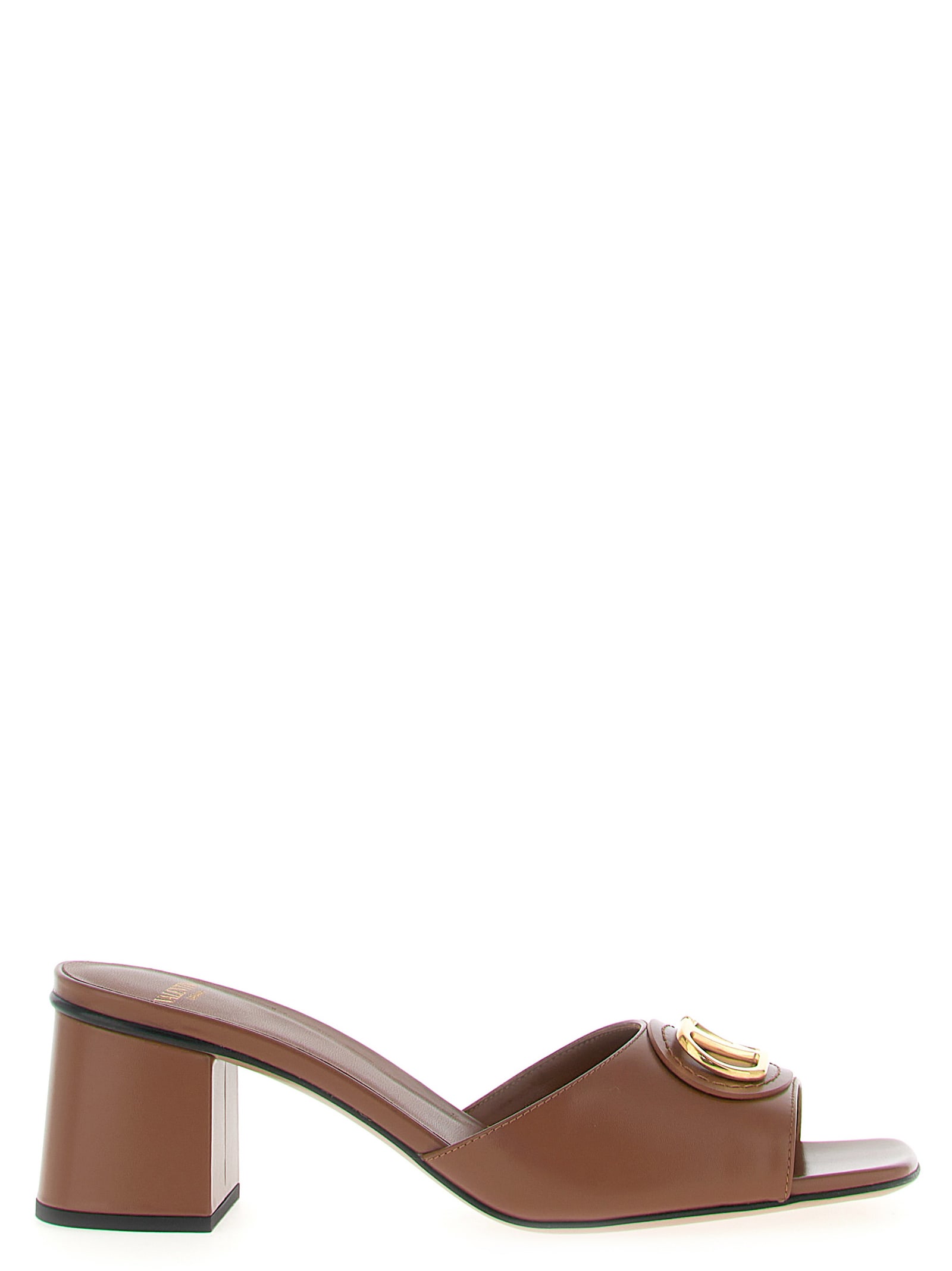 Valentino 60mm Vlogo Signature Leather Sandals In Brown