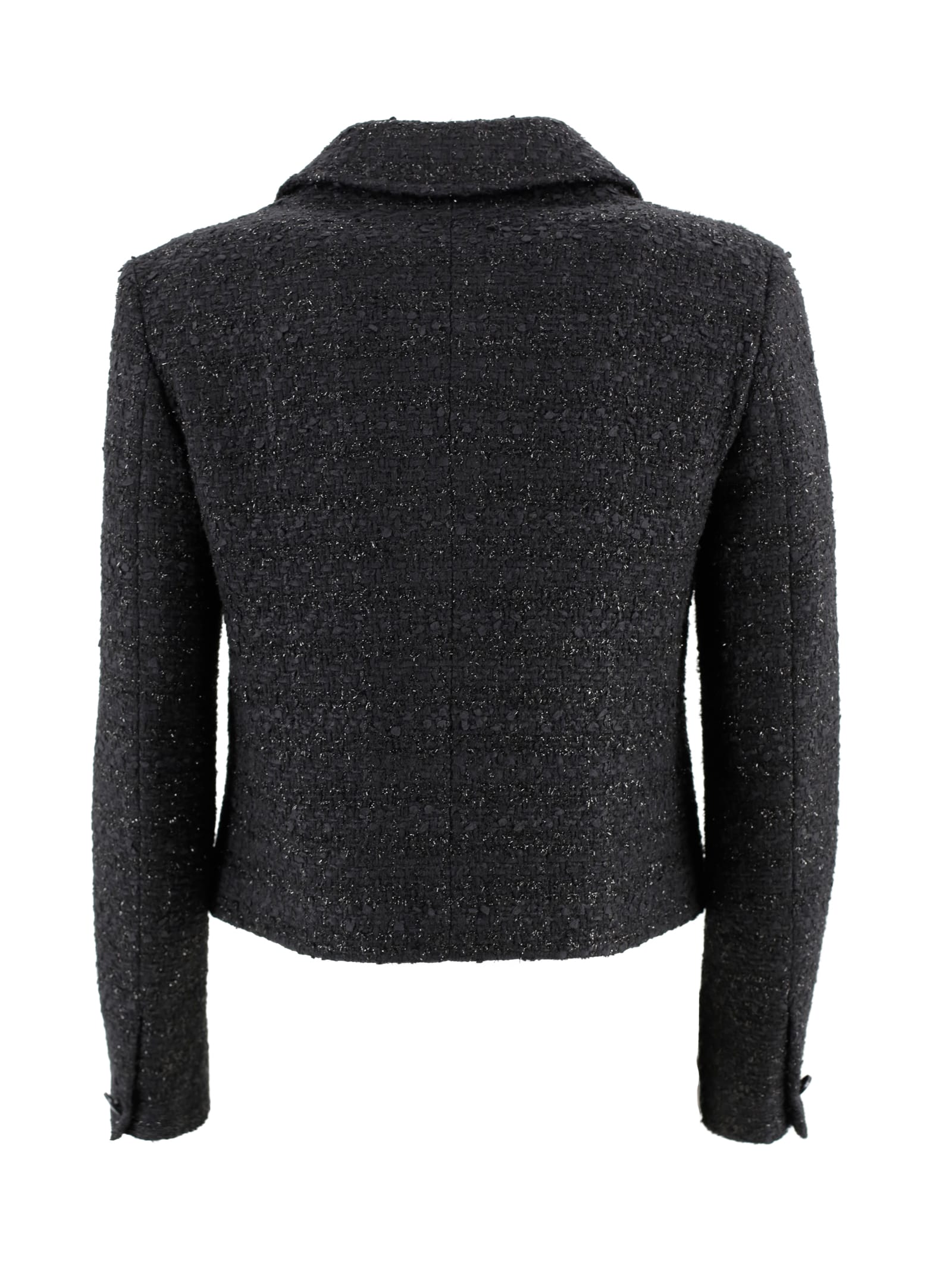Tagliatore Crop Jacket In Tweed In Black