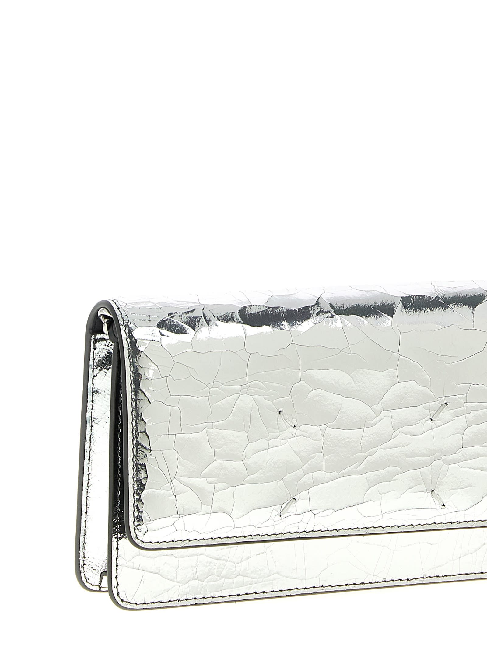 Maison Margiela Wallet On Chain Broken Mirror Wallets And Card Holders Silver In Gray