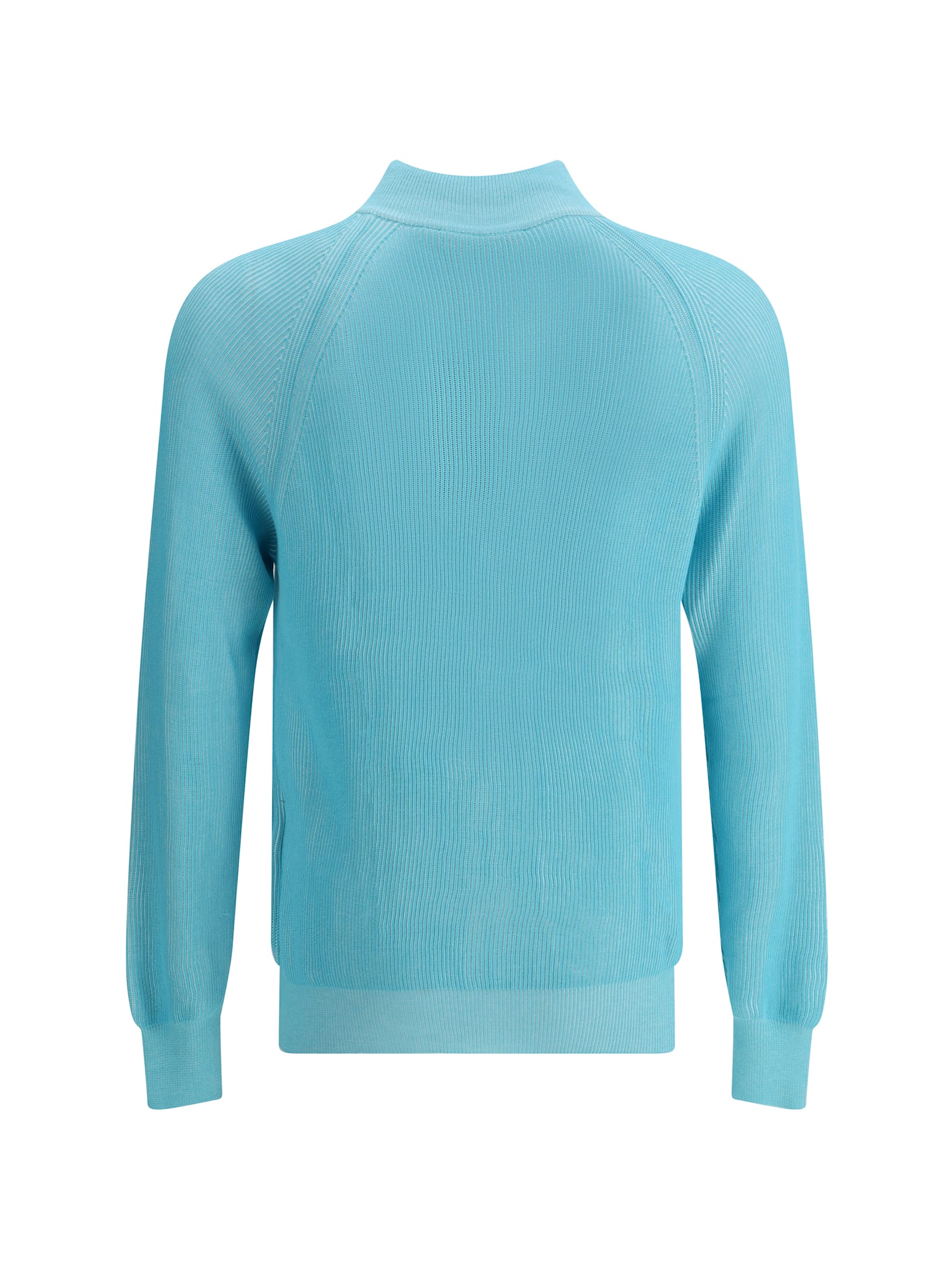 Moorer Dean-sia Cardigan In Caribbean Turquoise/bianco