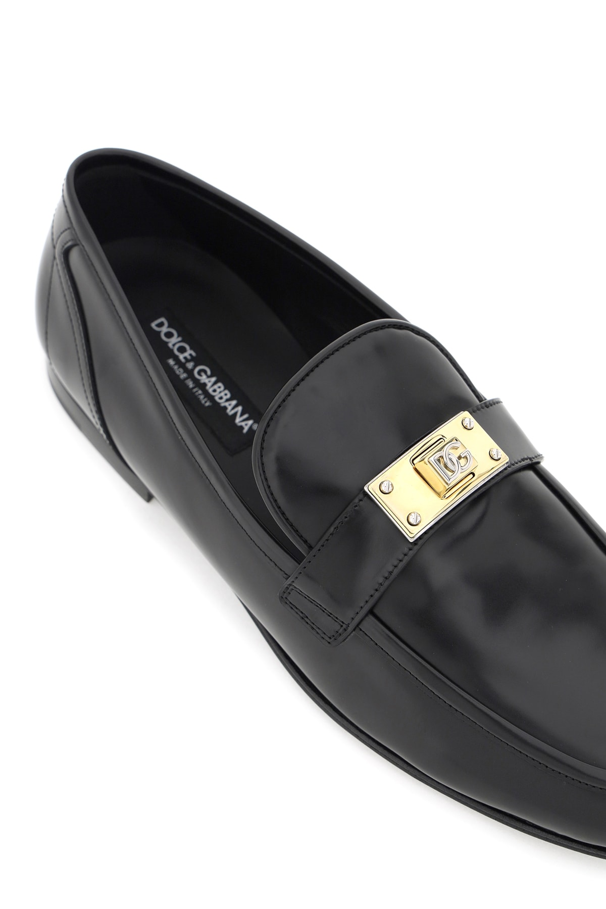 Shop Dolce & Gabbana Leather Loafers In Nero (black)