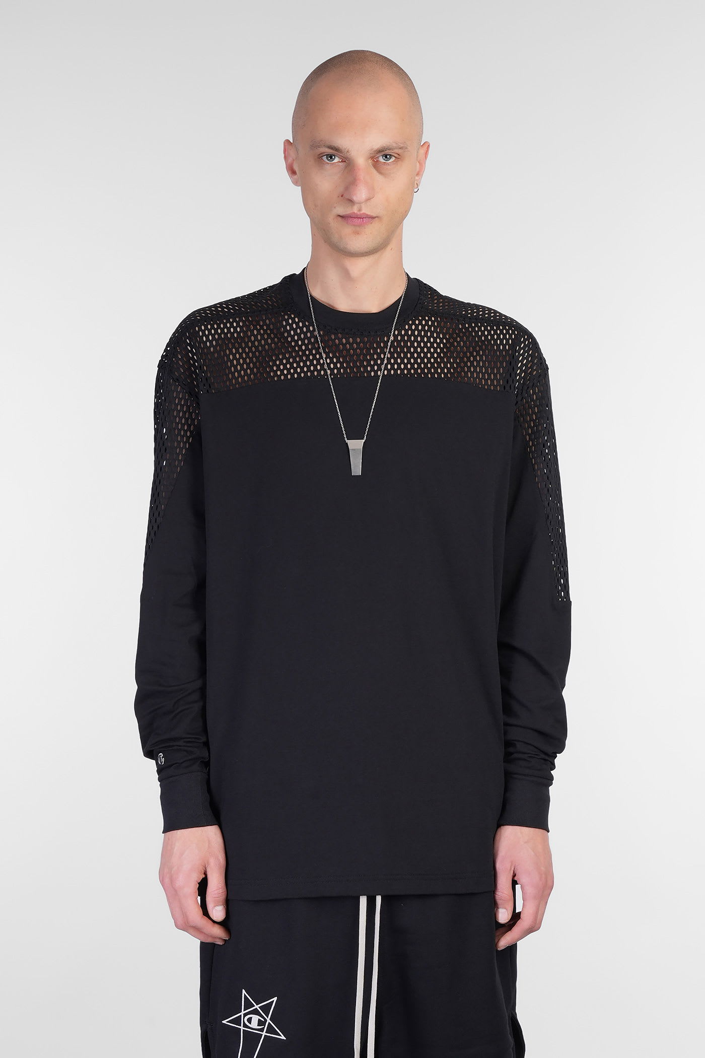 Girdered T T-shirt In Black Cotton