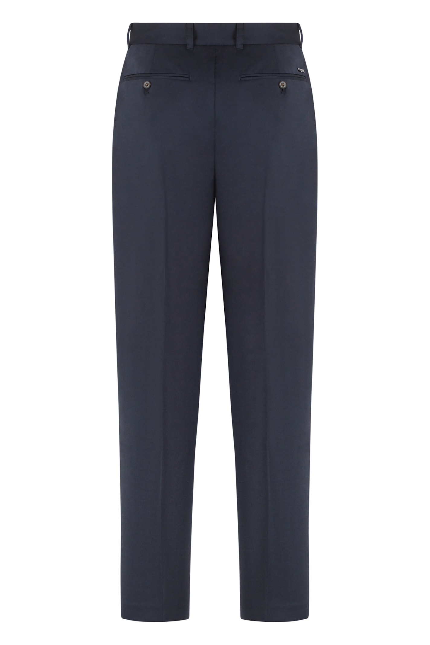 Emporio Armani Virgin Wool Tailored Trousers In Blue