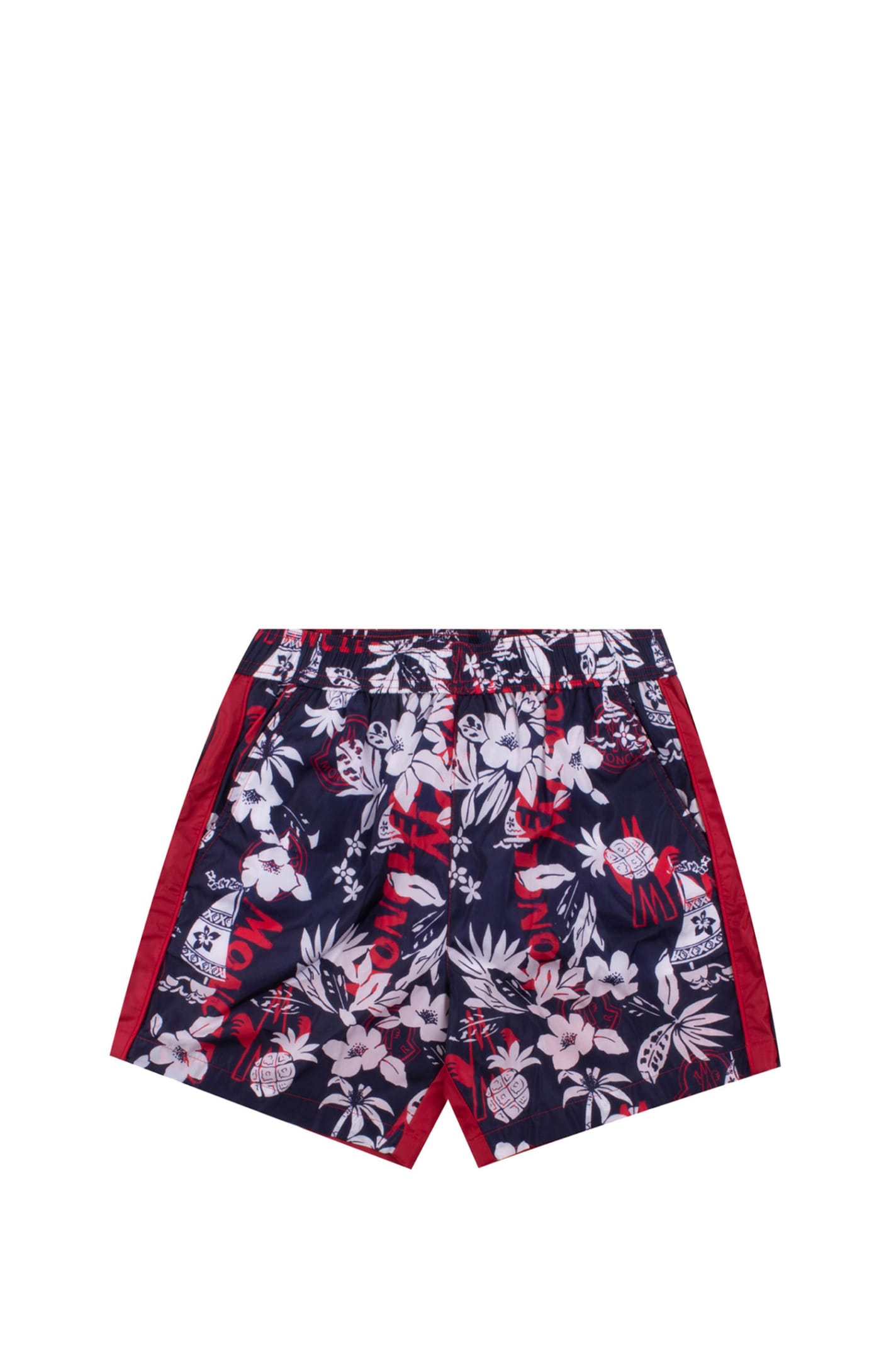 Shop Moncler Nylon Swim Shorts In Multicolor