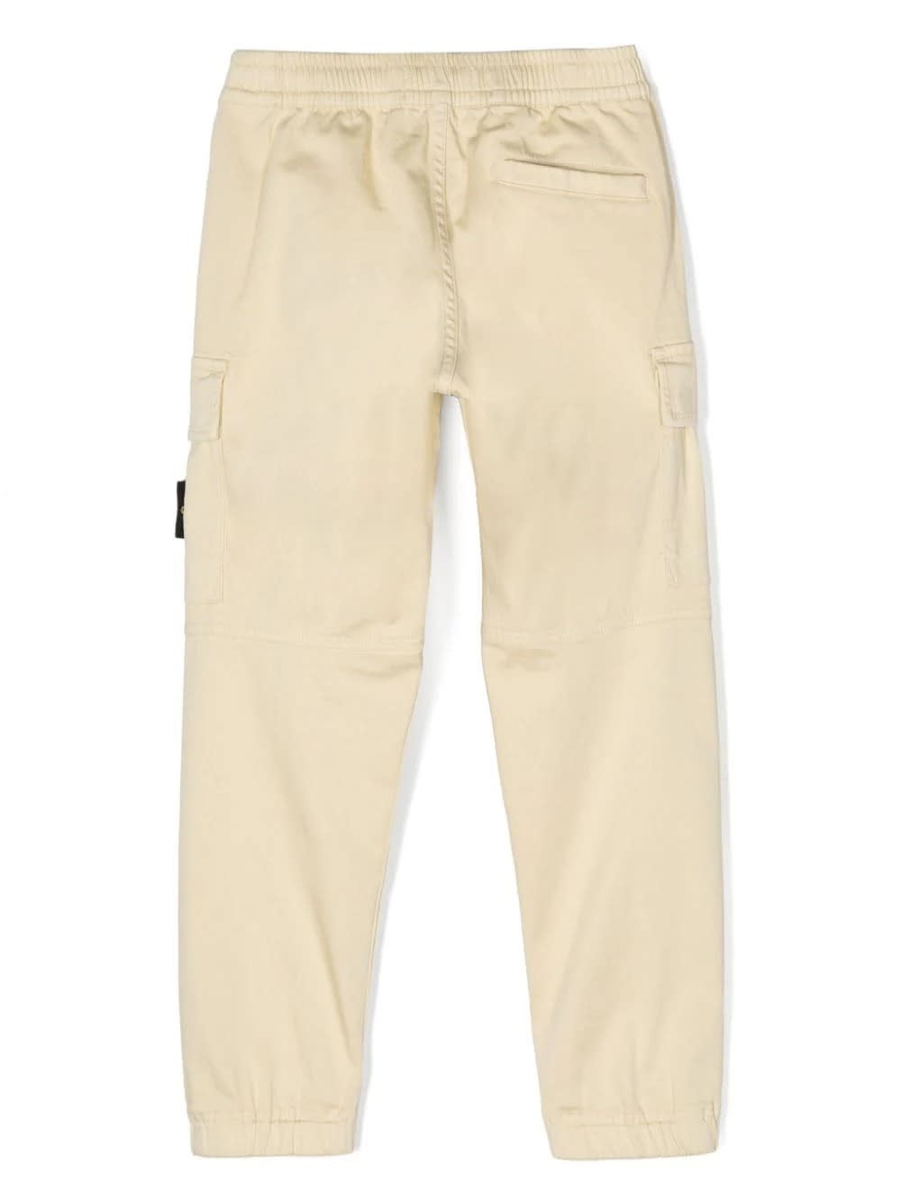 Shop Stone Island Junior Dove Cotton And Silk Satin Cargo Trousers In Brown