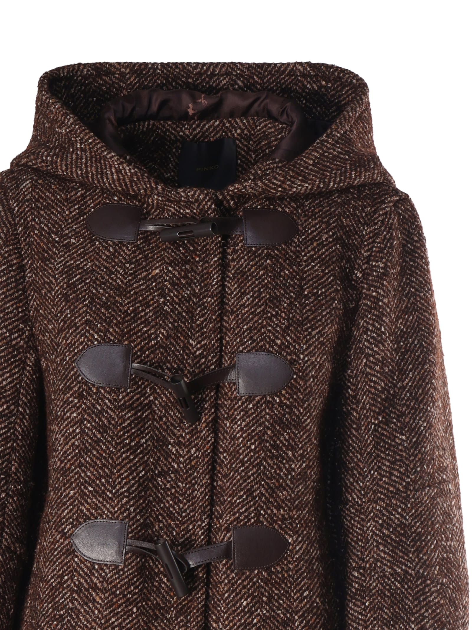 Shop Pinko Montogomery In Blenden Wool In Brown