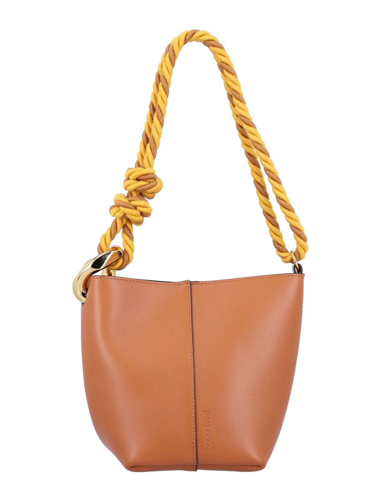 Shop Jw Anderson Jwa Corner Small Bucket Bag In Brown