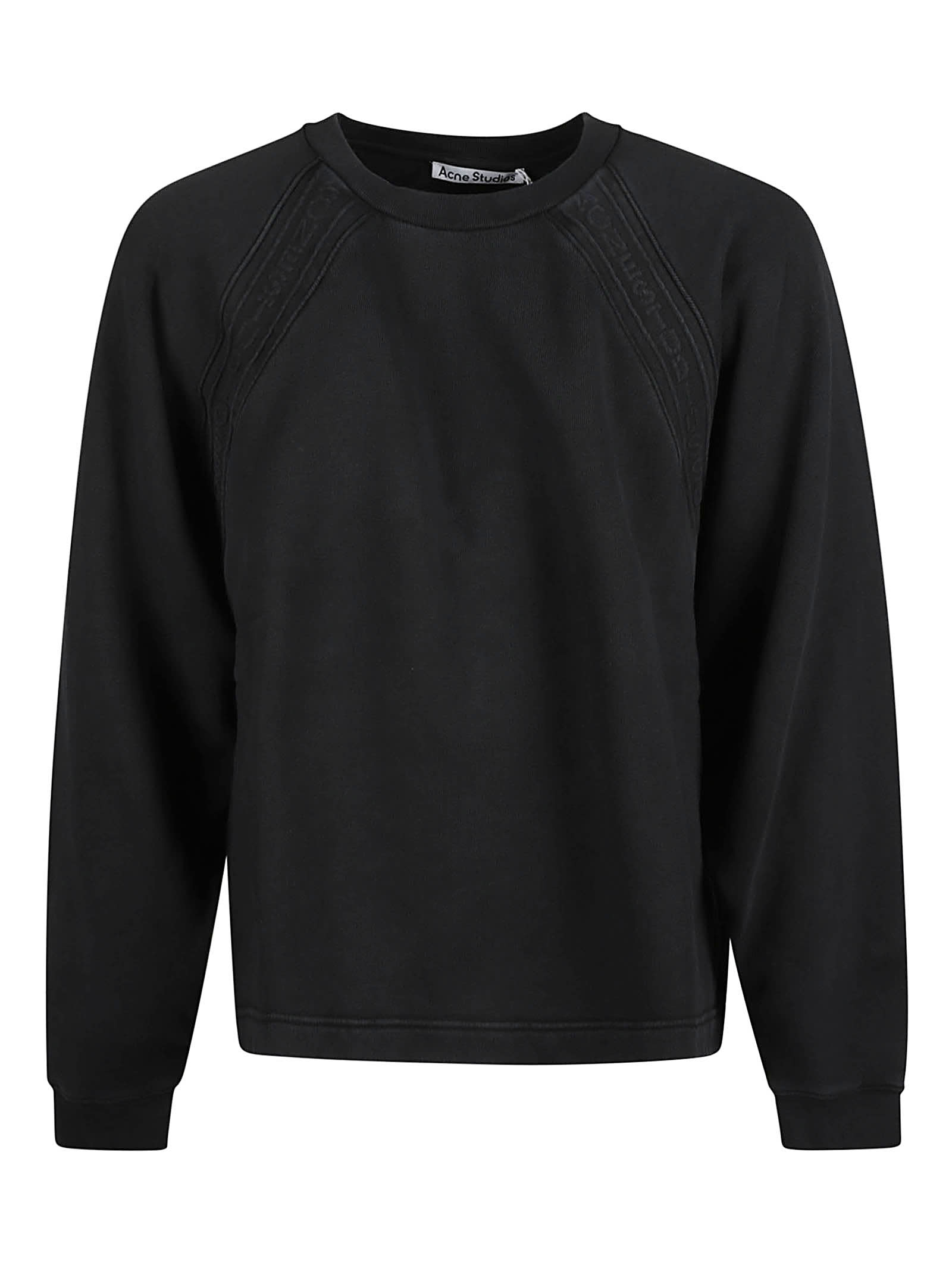 Acne Studios Round Neck Sweatshirt In Black