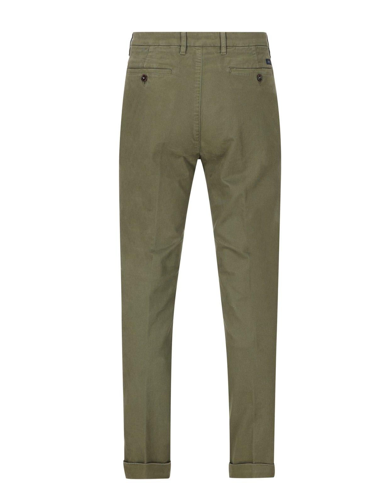 Shop Fay Slim-cut Tailored Trousers In Green