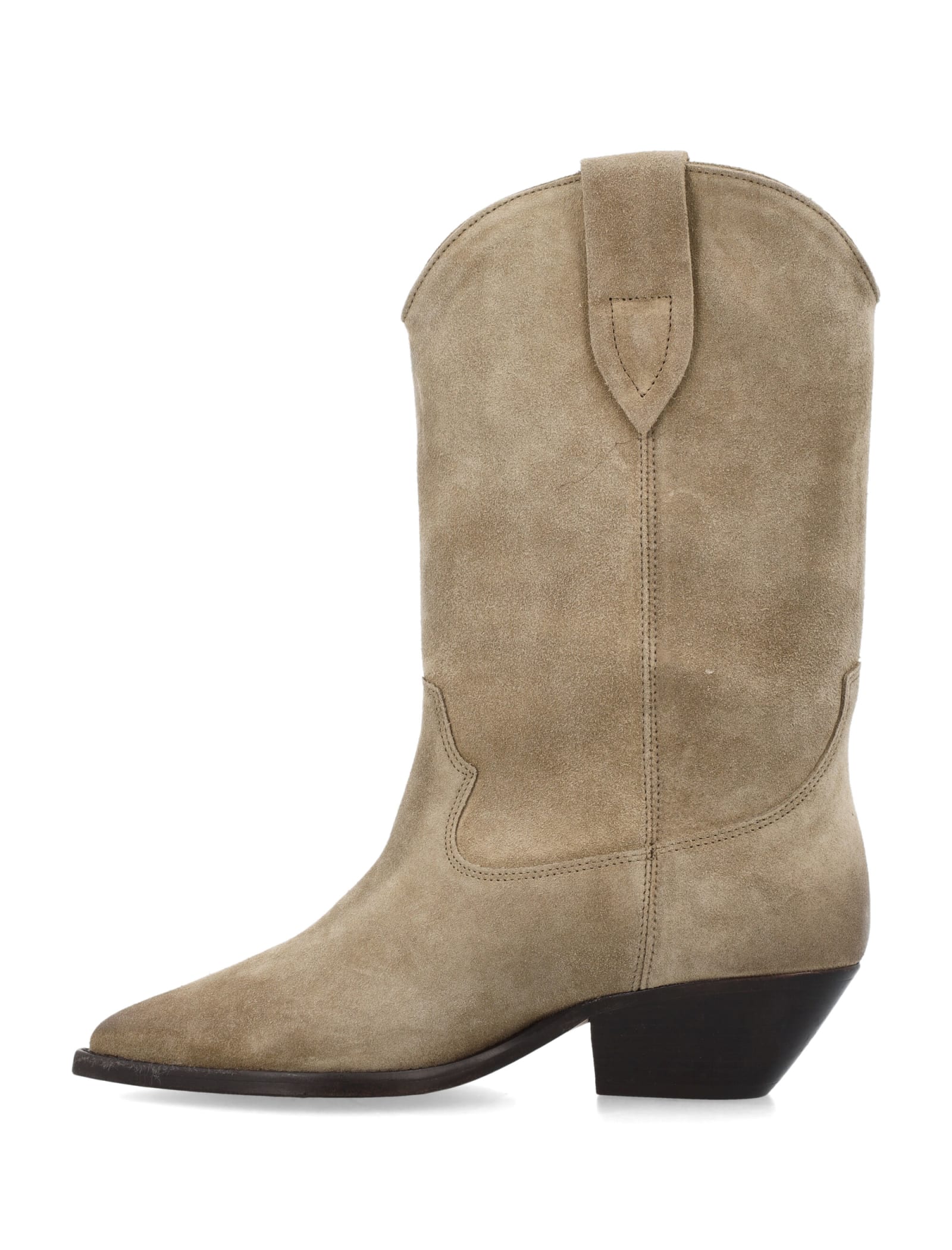 Shop Isabel Marant Duerto Suede Cowboy Boots In Dove Grey