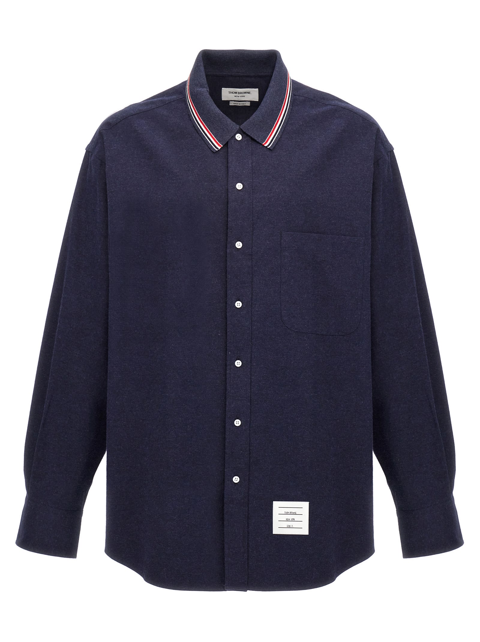 Shop Thom Browne Rwb Shirt In Blue