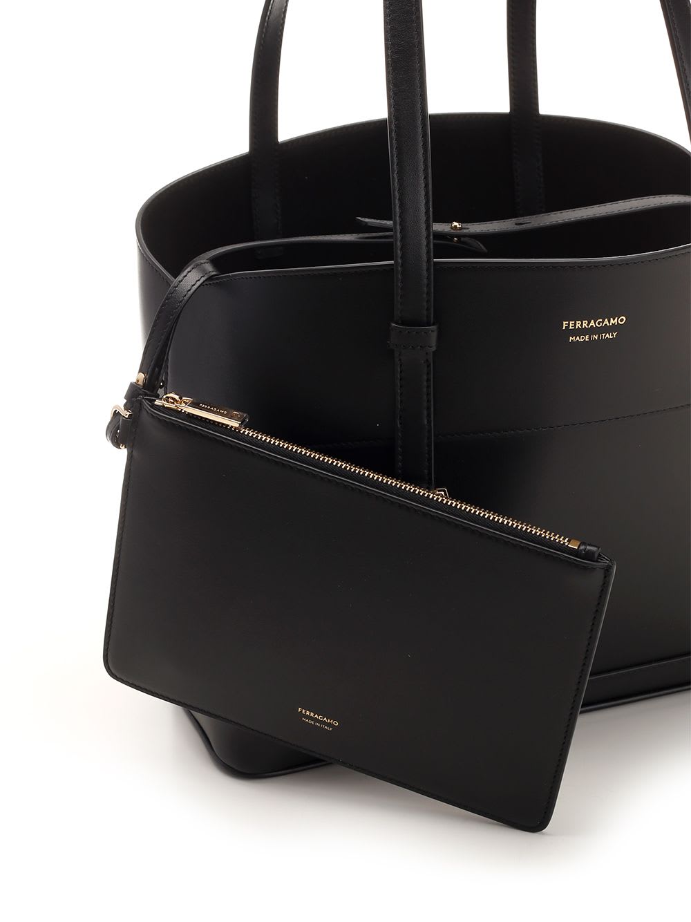 Shop Ferragamo Charming Small Tote Bag In Black