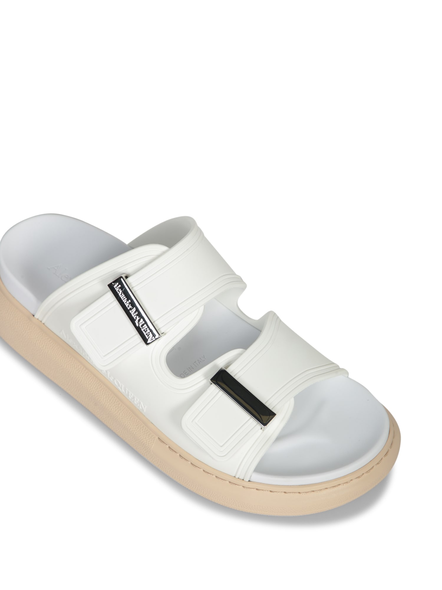 Shop Alexander Mcqueen Oversize Ivory/beige Sandals