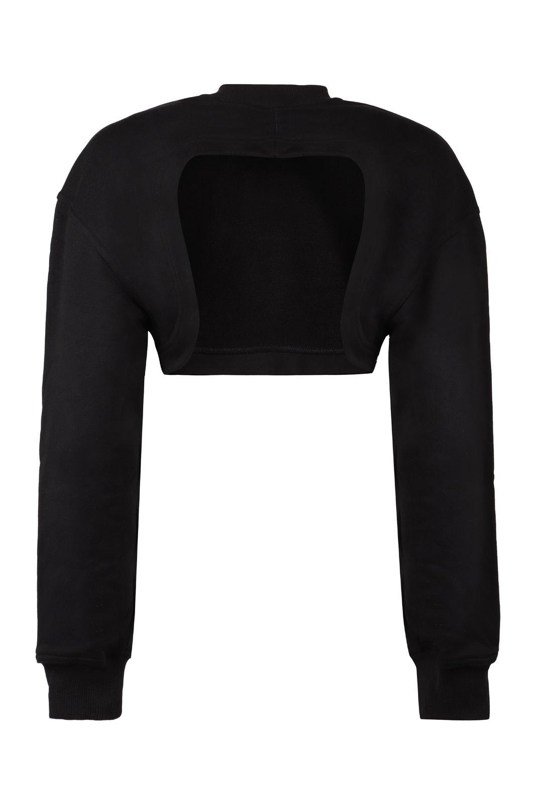 Shop Adidas By Stella Mccartney Crewneck Cropped Sweatshirt In Black