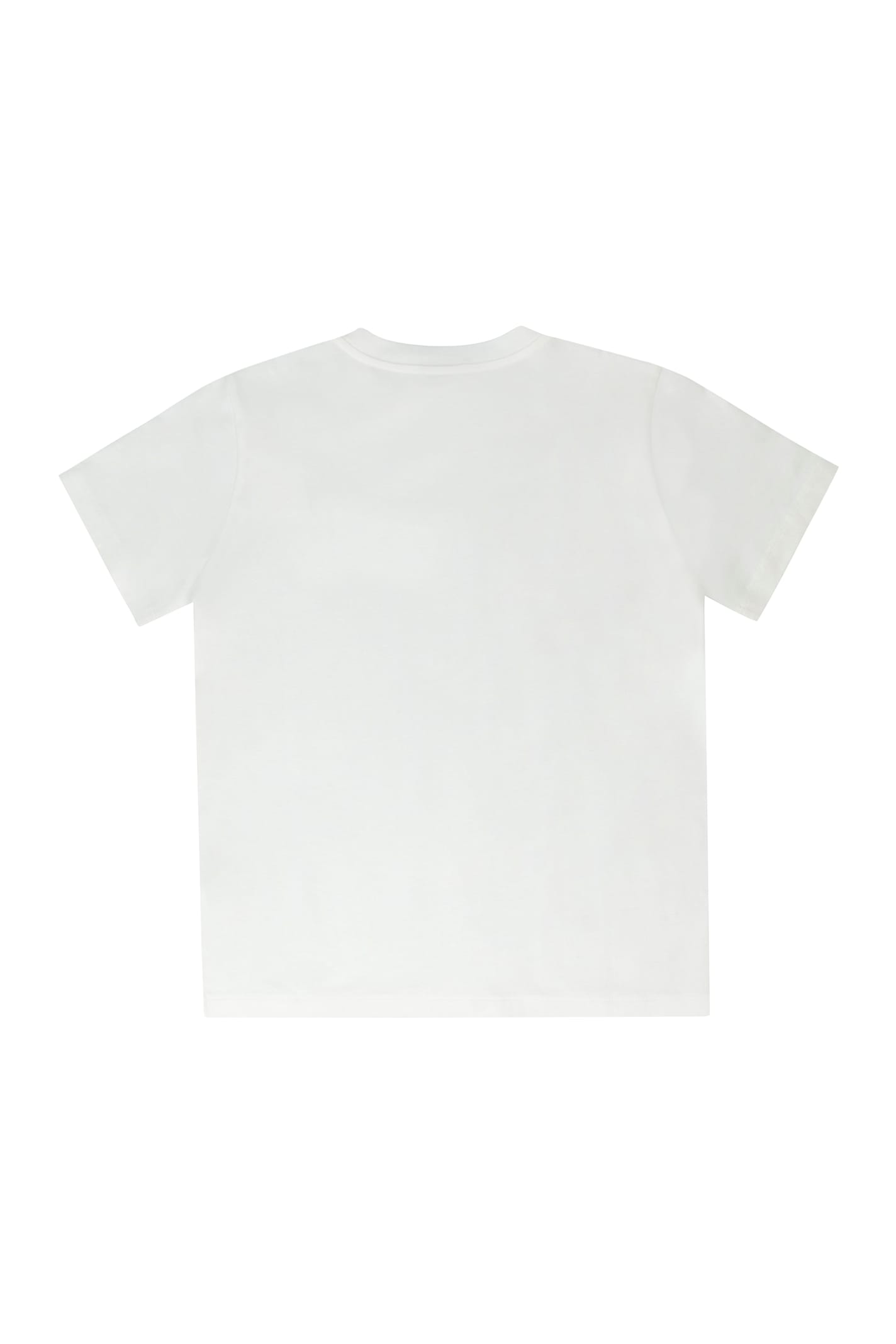 Moncler Enfant Logo Patch Crewneck T-shirt In White