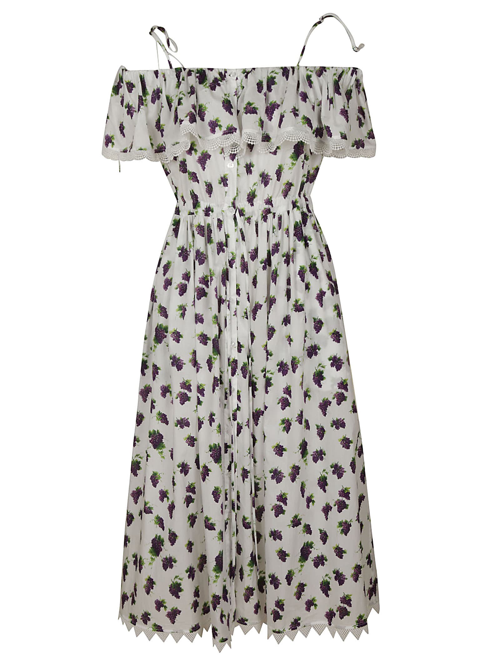 MSGM Grapes Print Pleated Dress