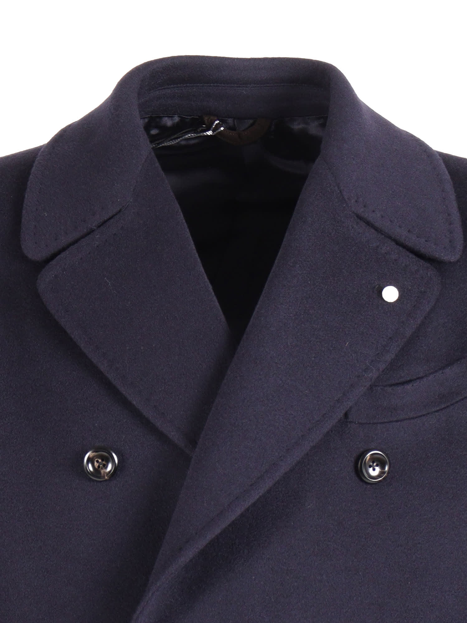 Luigi Bianchi Mantova Double-breasted Coat In Blue