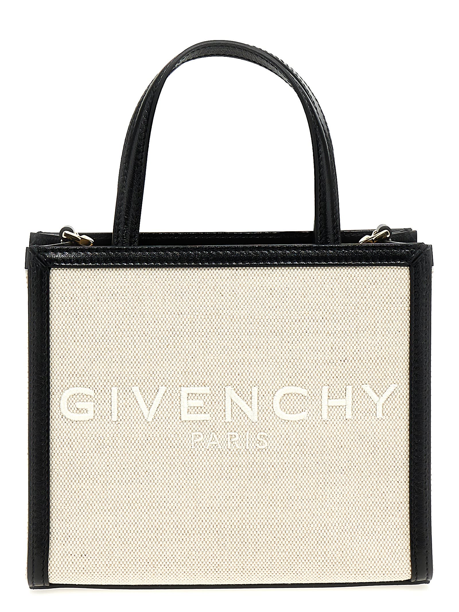 Shop Givenchy G Tote Mini Shopping Bag In White/black