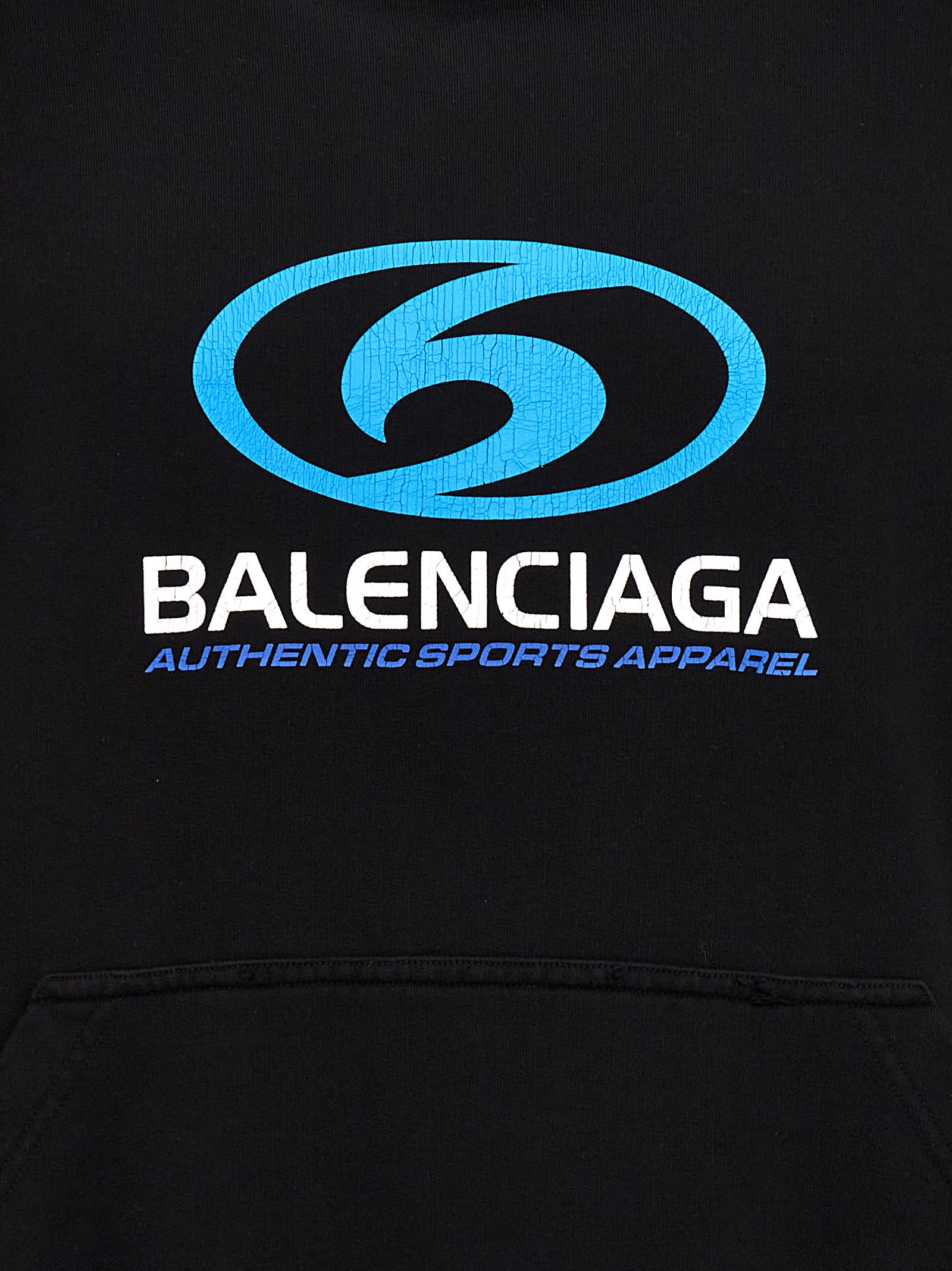 Shop Balenciaga Round Hoodie In Black