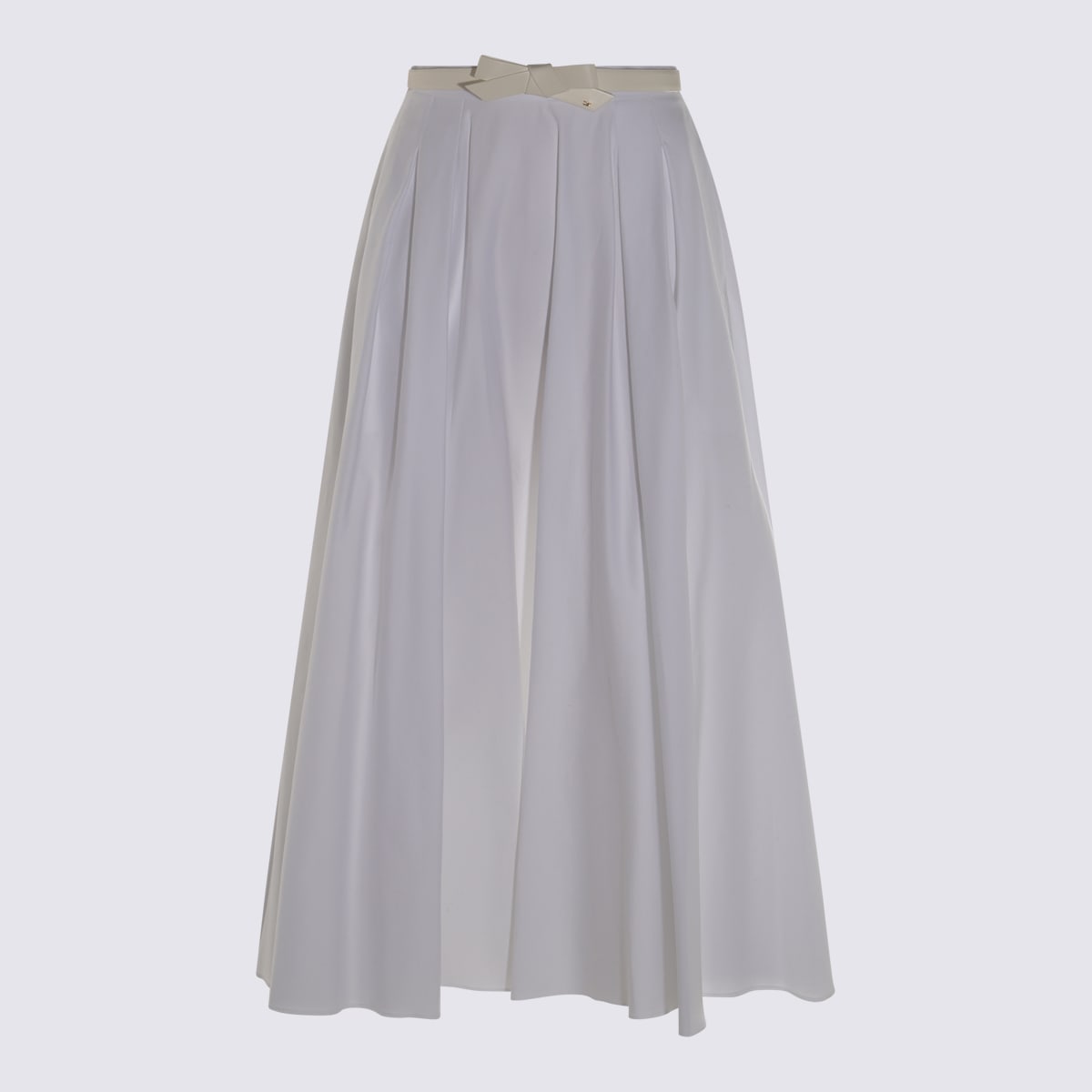 White Cotton Midi Skirt