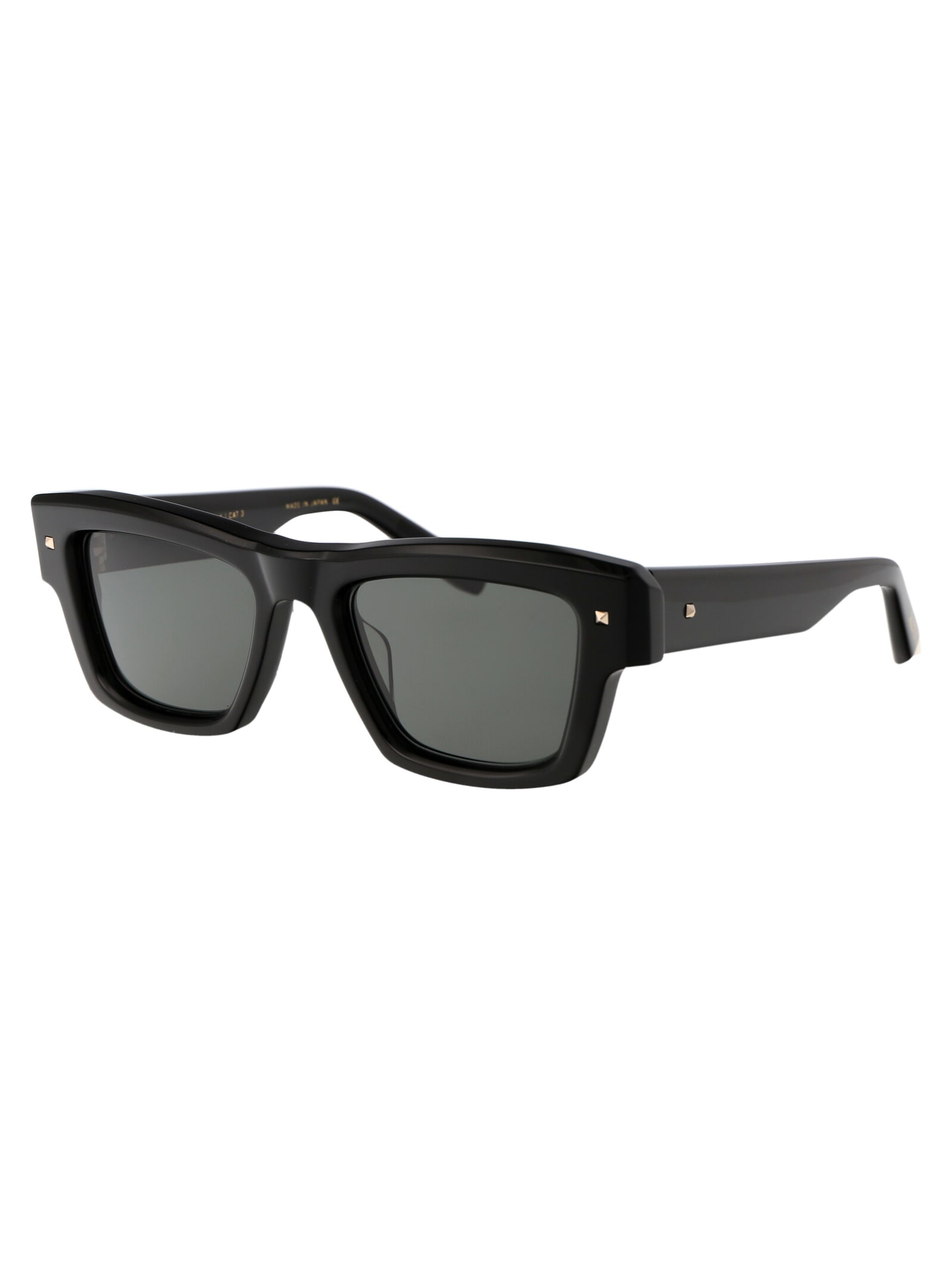 Shop Valentino Xxii Sunglasses In Black - White Gold W/dark Green Lenses