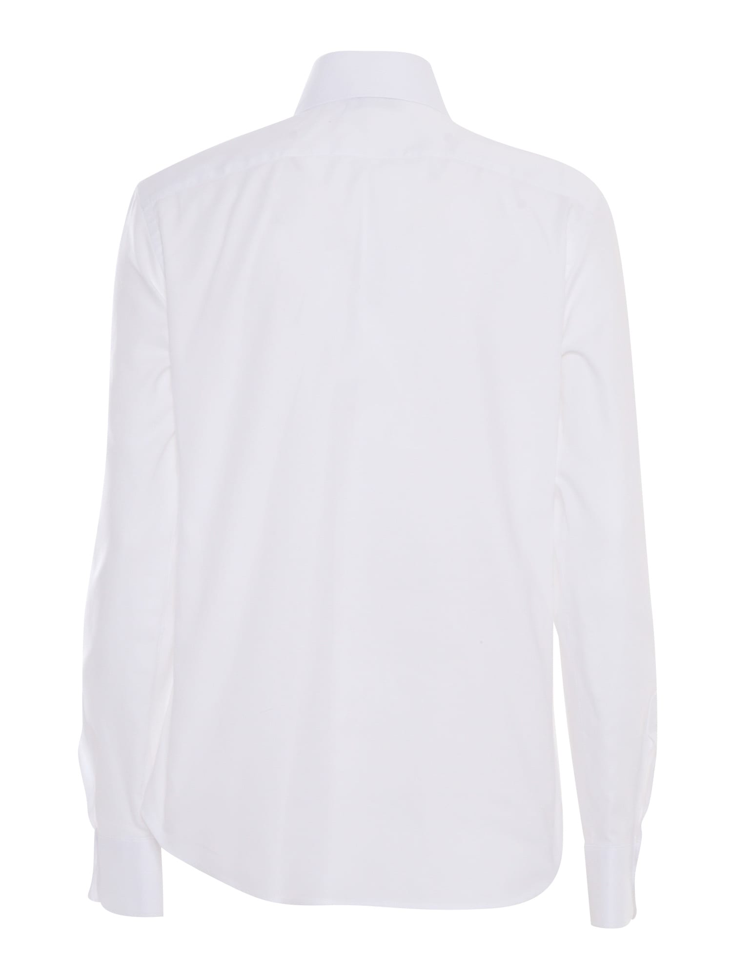 Mazzarelli Poplin Long-sleeved Shirt In White