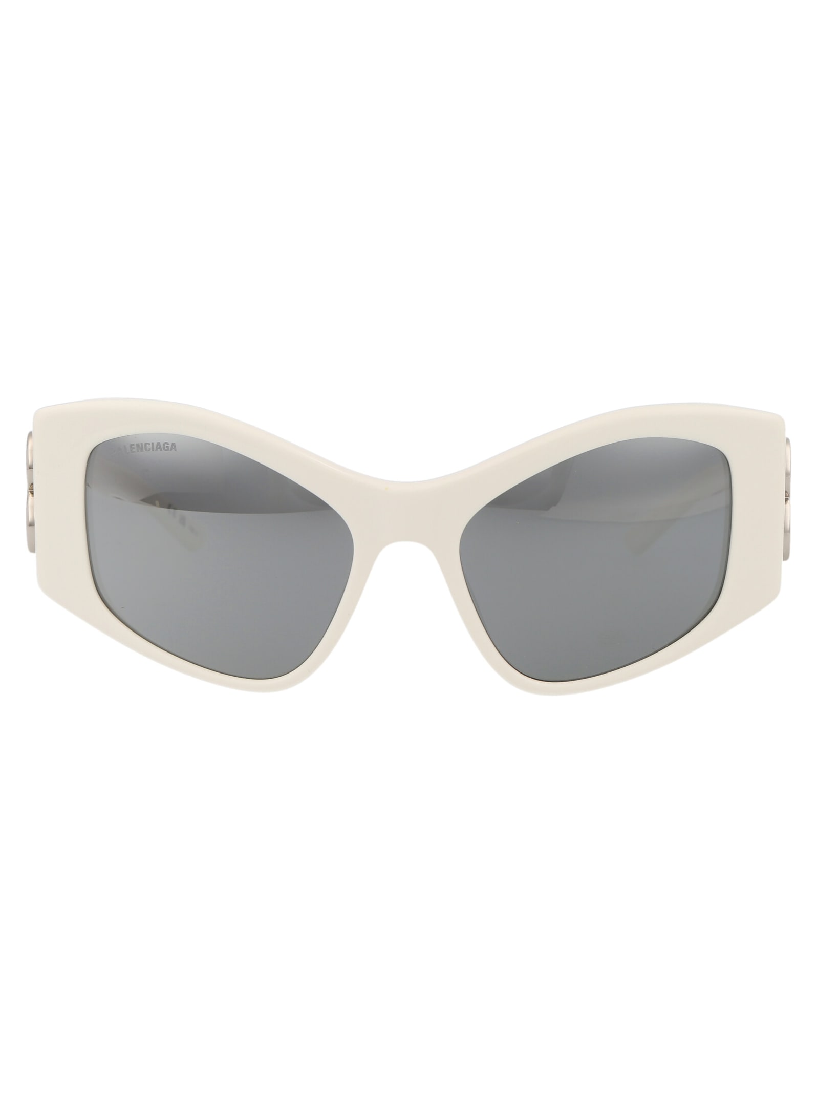 Shop Balenciaga Bb0287s Sunglasses In 006 White White Silver