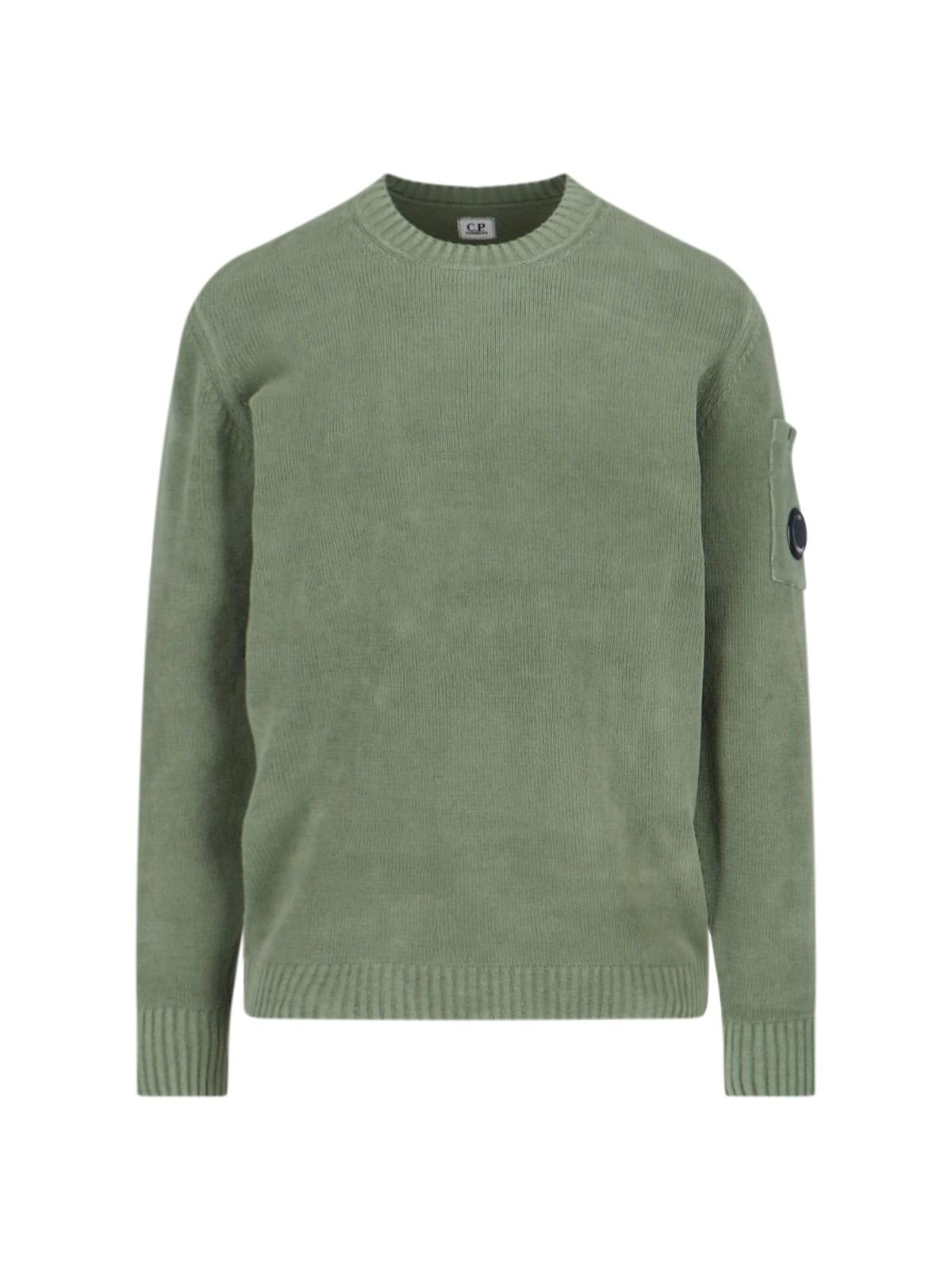 Shop C.p. Company Chenille Sweater In Green