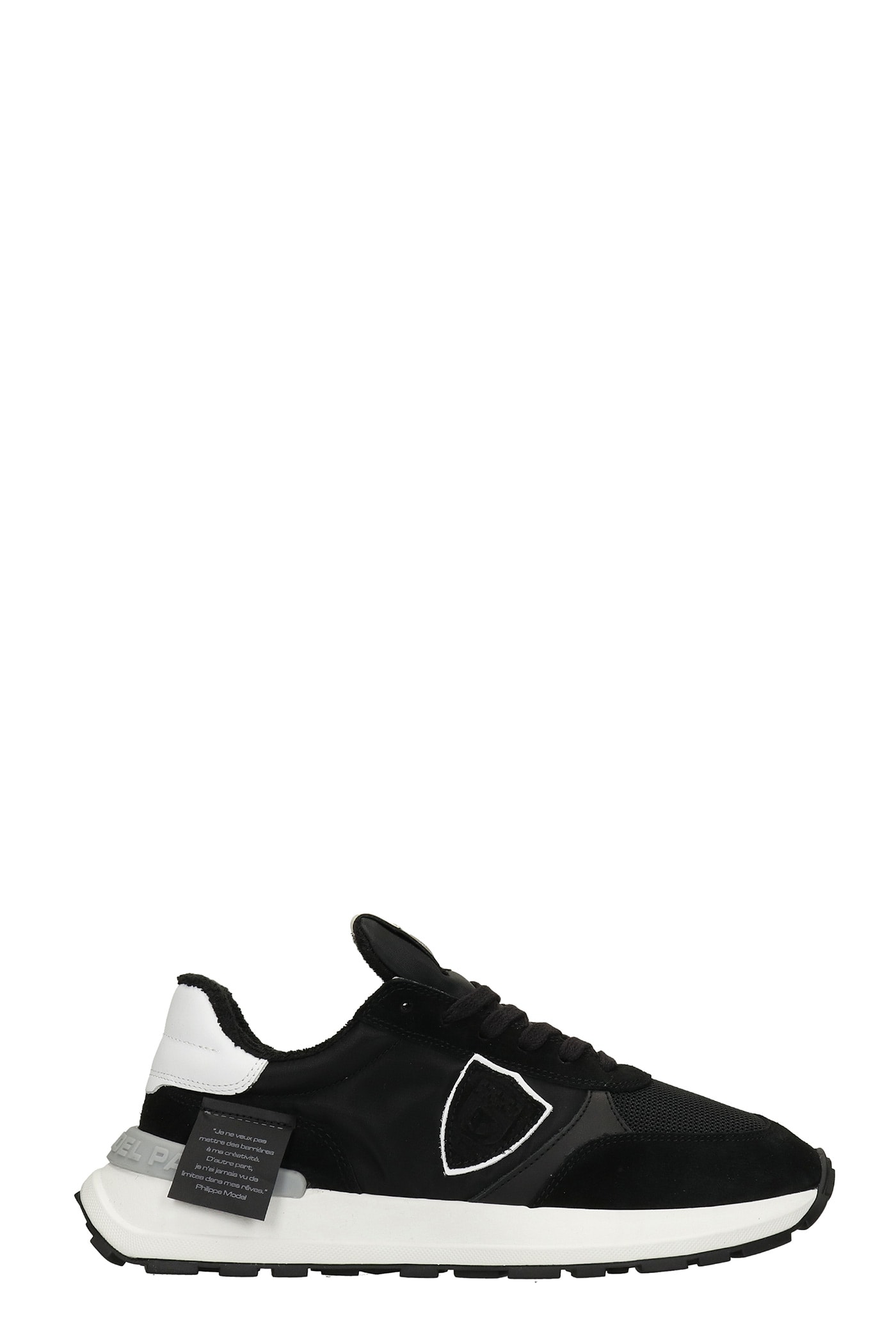 Philippe Model Antibes Sneakers In Black Suede And Fabric