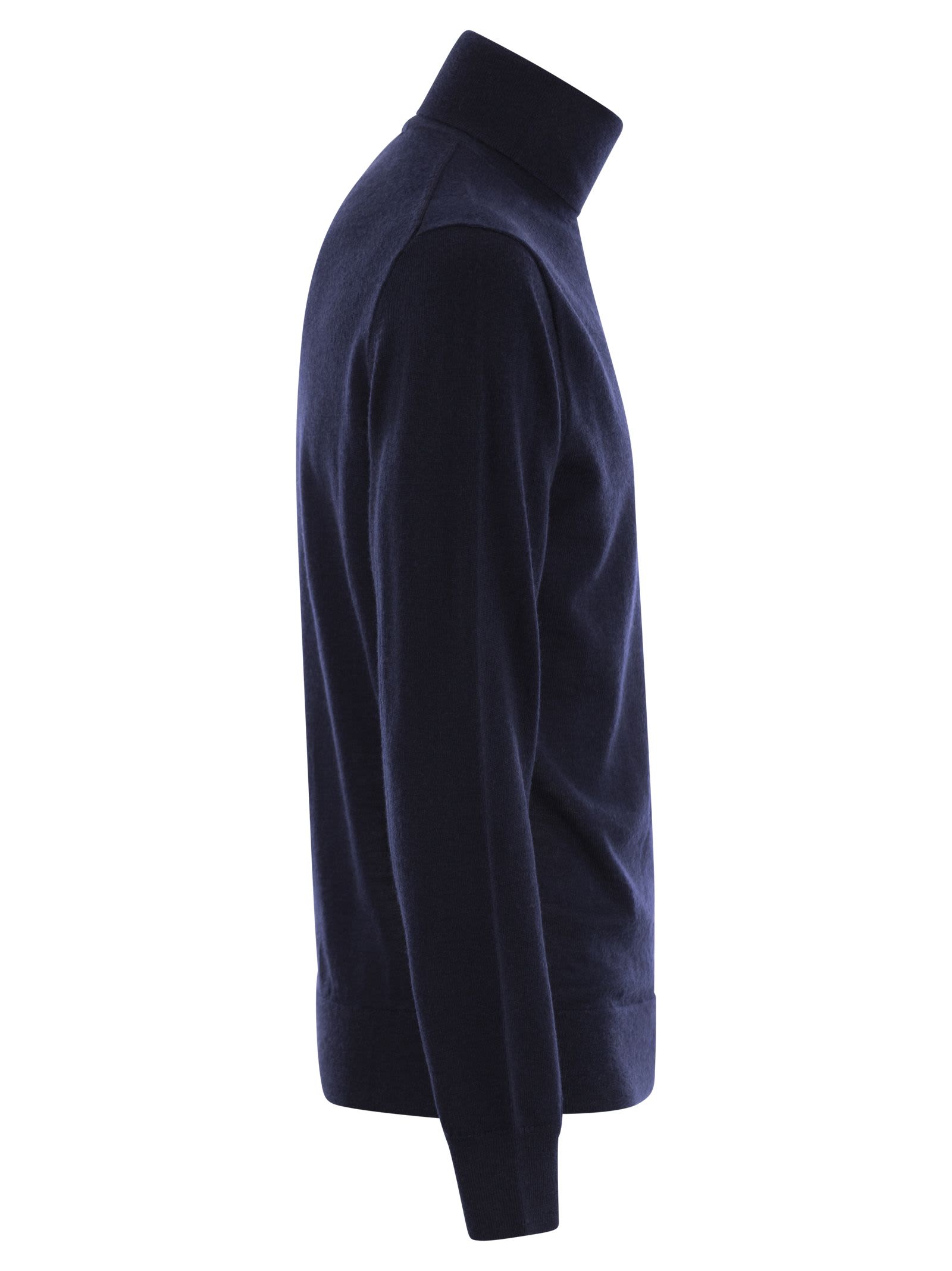 Polo Ralph Lauren Washable Wool Turtleneck Sweater In Blue