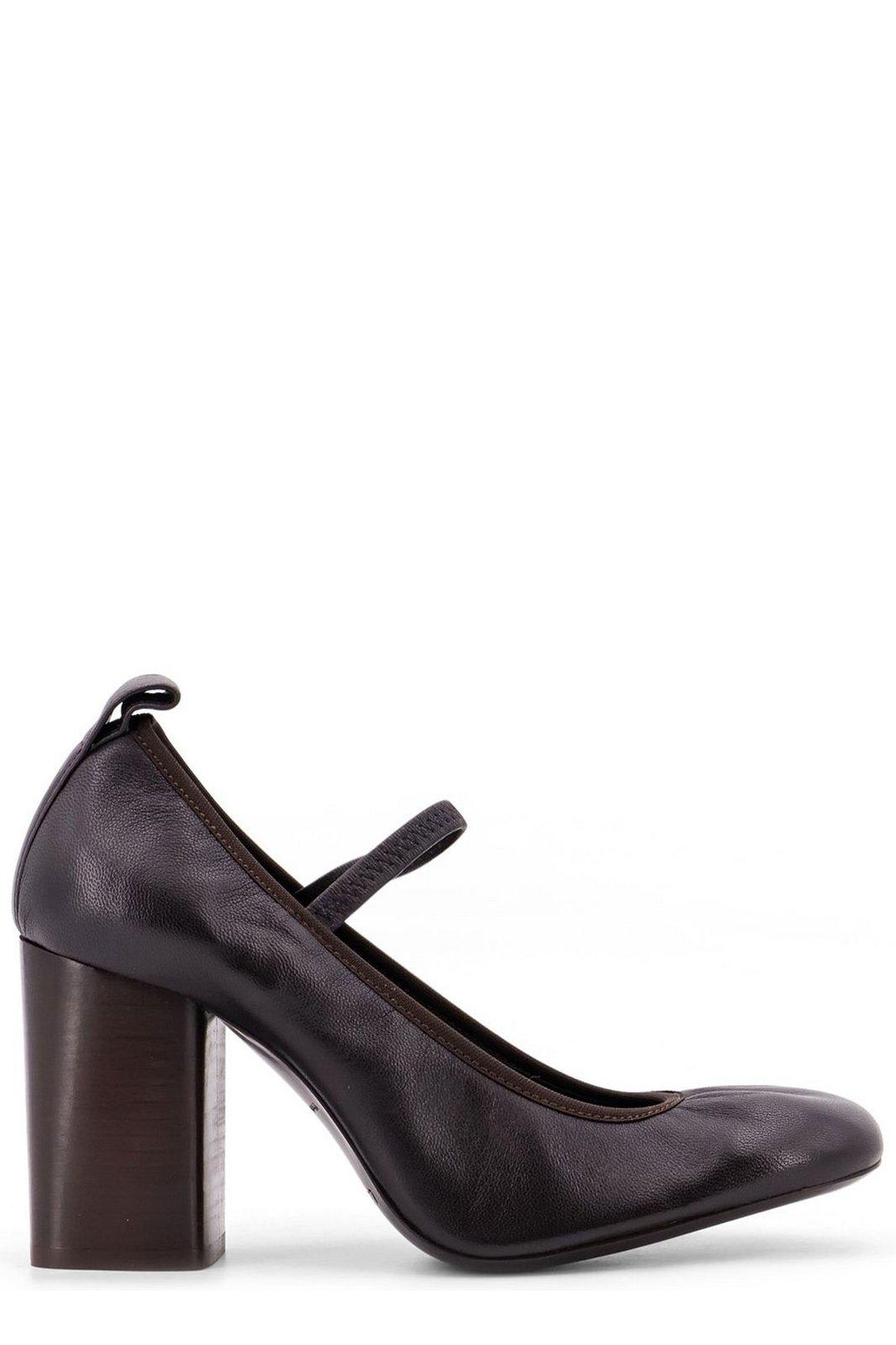 Shop Lemaire Square Toe Ballerinas In Marrone