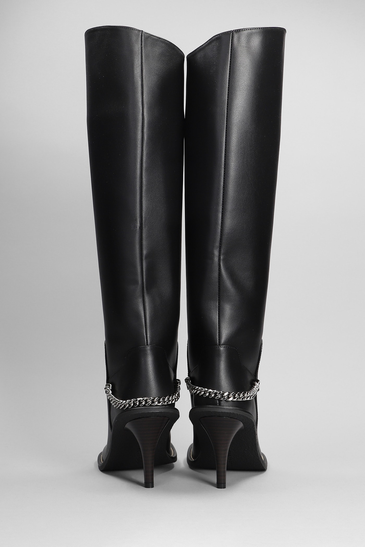 Stella Mccartney Black Ryder Knee-high Stiletto Boots For Women In Black