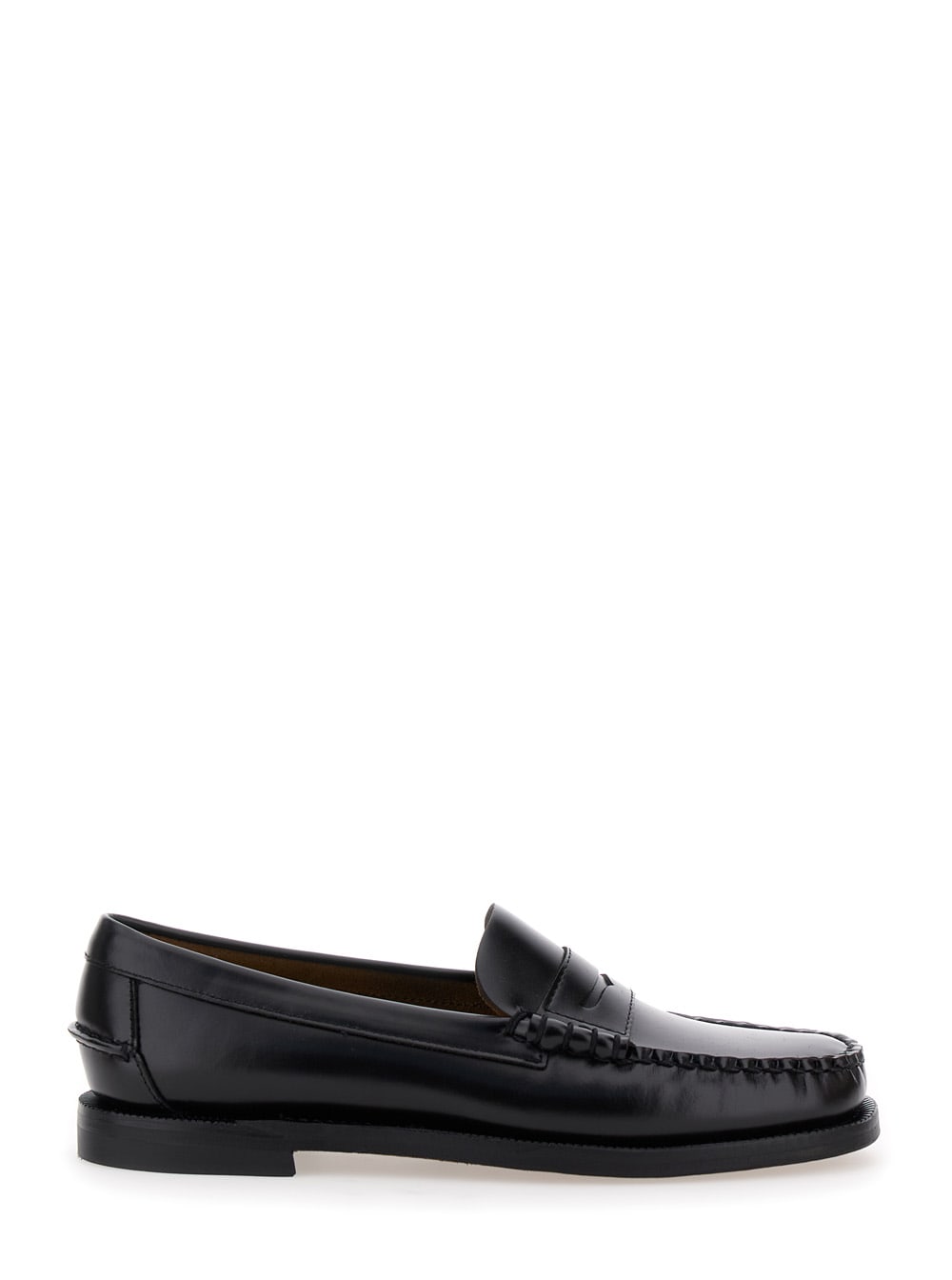 Black Pull-on Loafers In Leather Woman