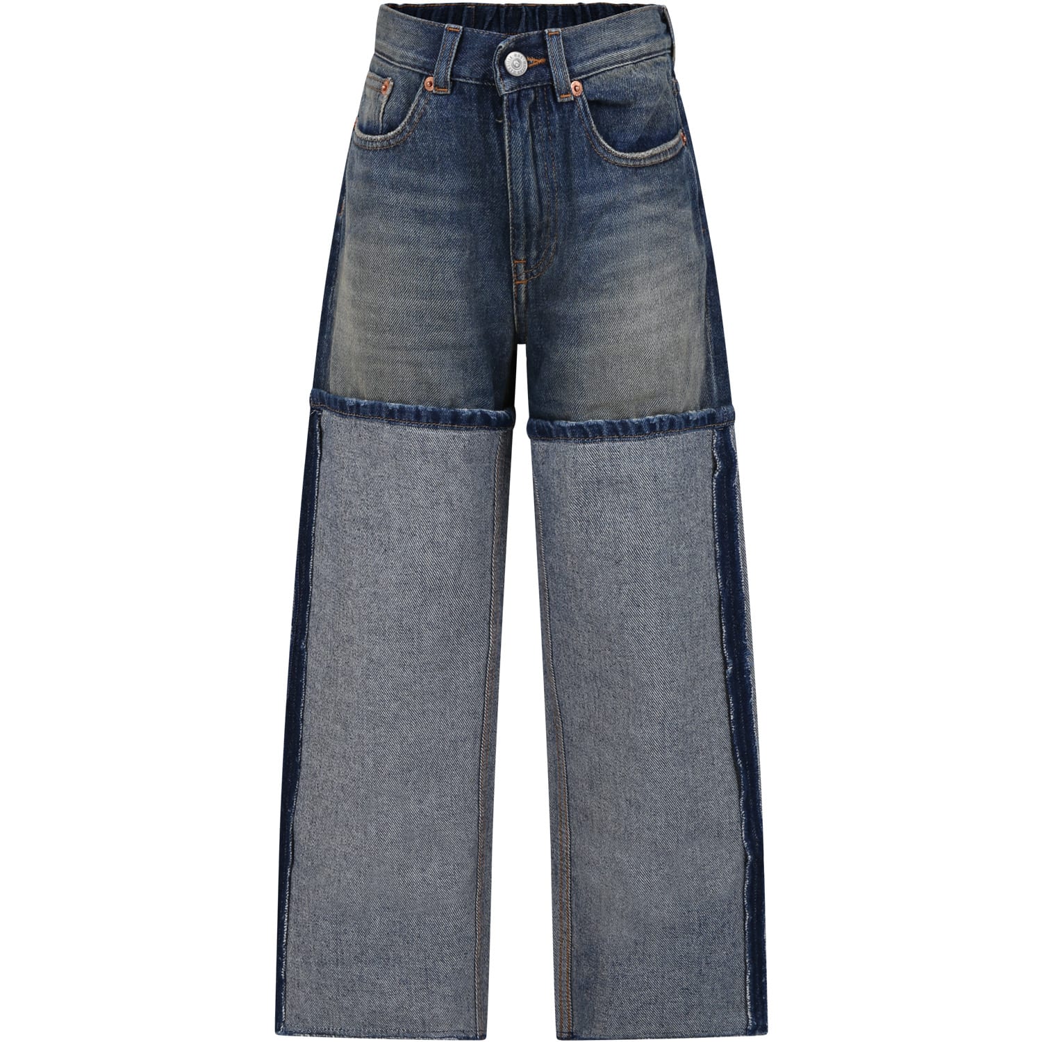 Mm6 Maison Margiela Kids' Denim Jeans For Girl With Contrasting Stitching
