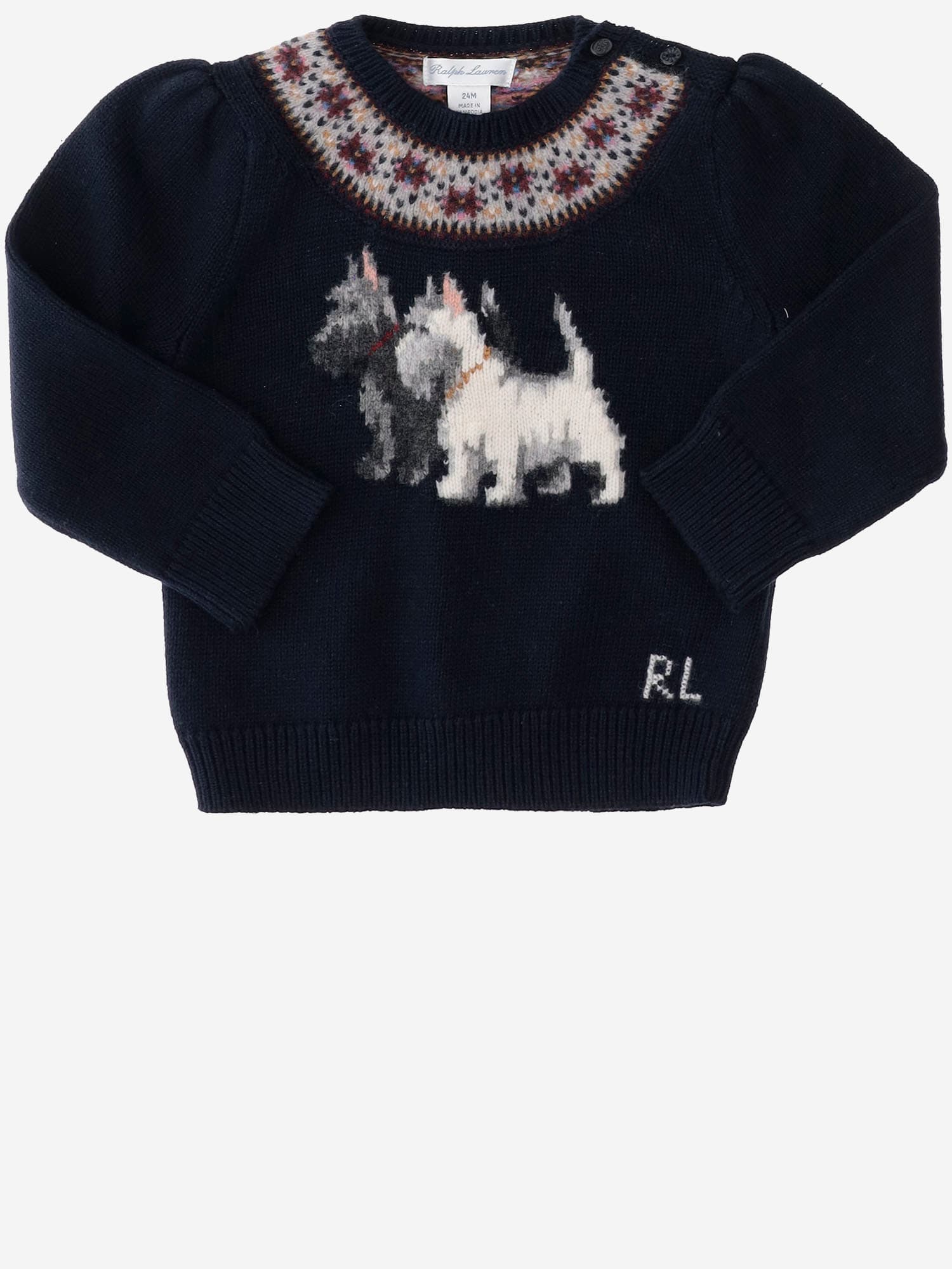 Polo Ralph Lauren Intarsia-knit Sweater In Navy