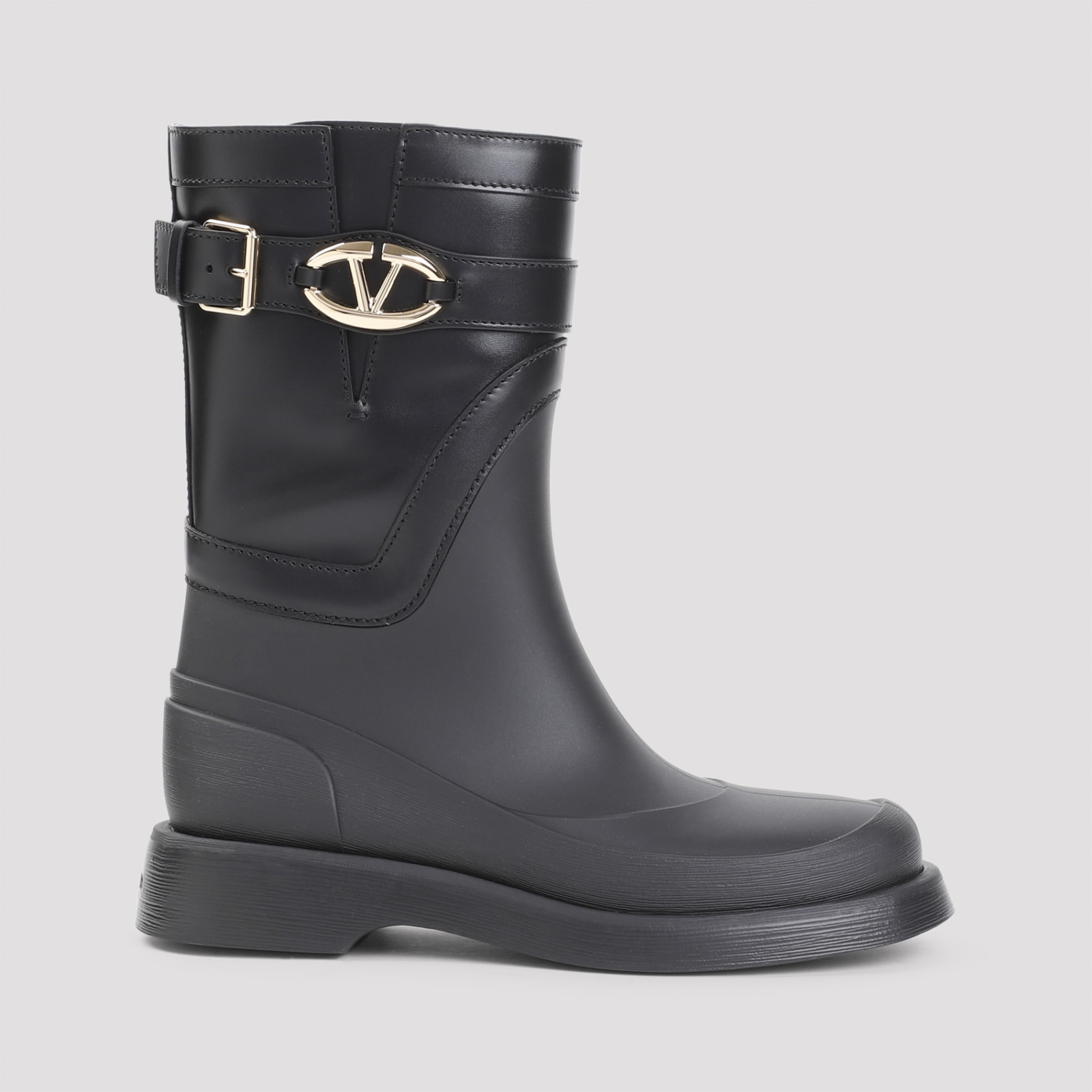 Shop Valentino Vlogo The Bold Edition Rain Boots In No Nero