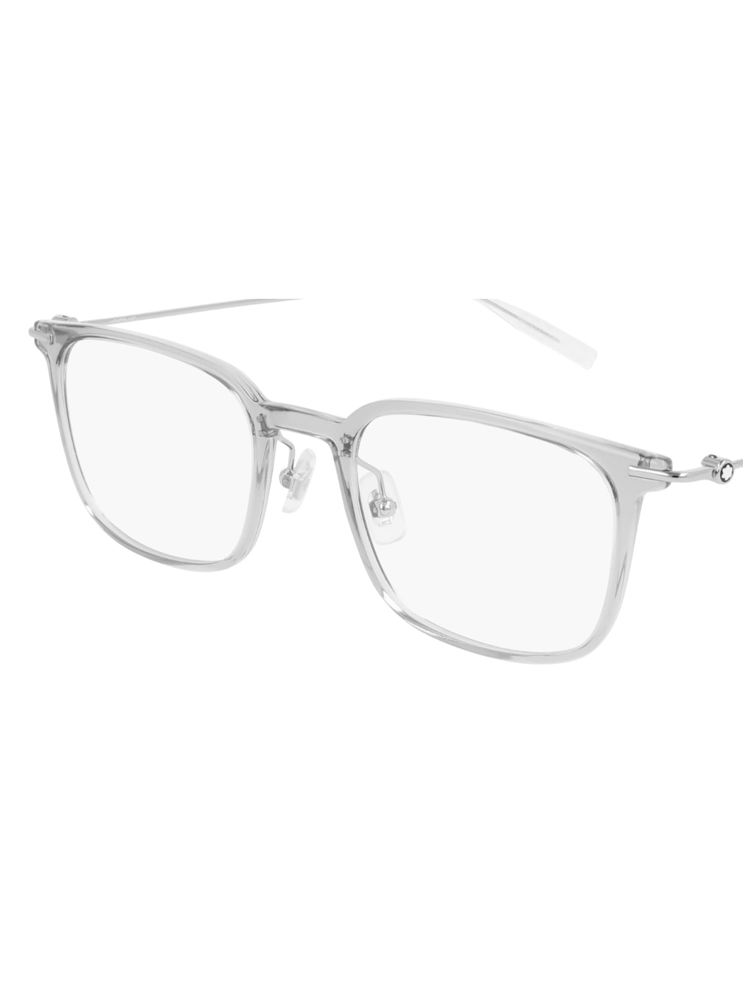 Shop Montblanc Mb0100o Eyewear In Grey Silver Transpare