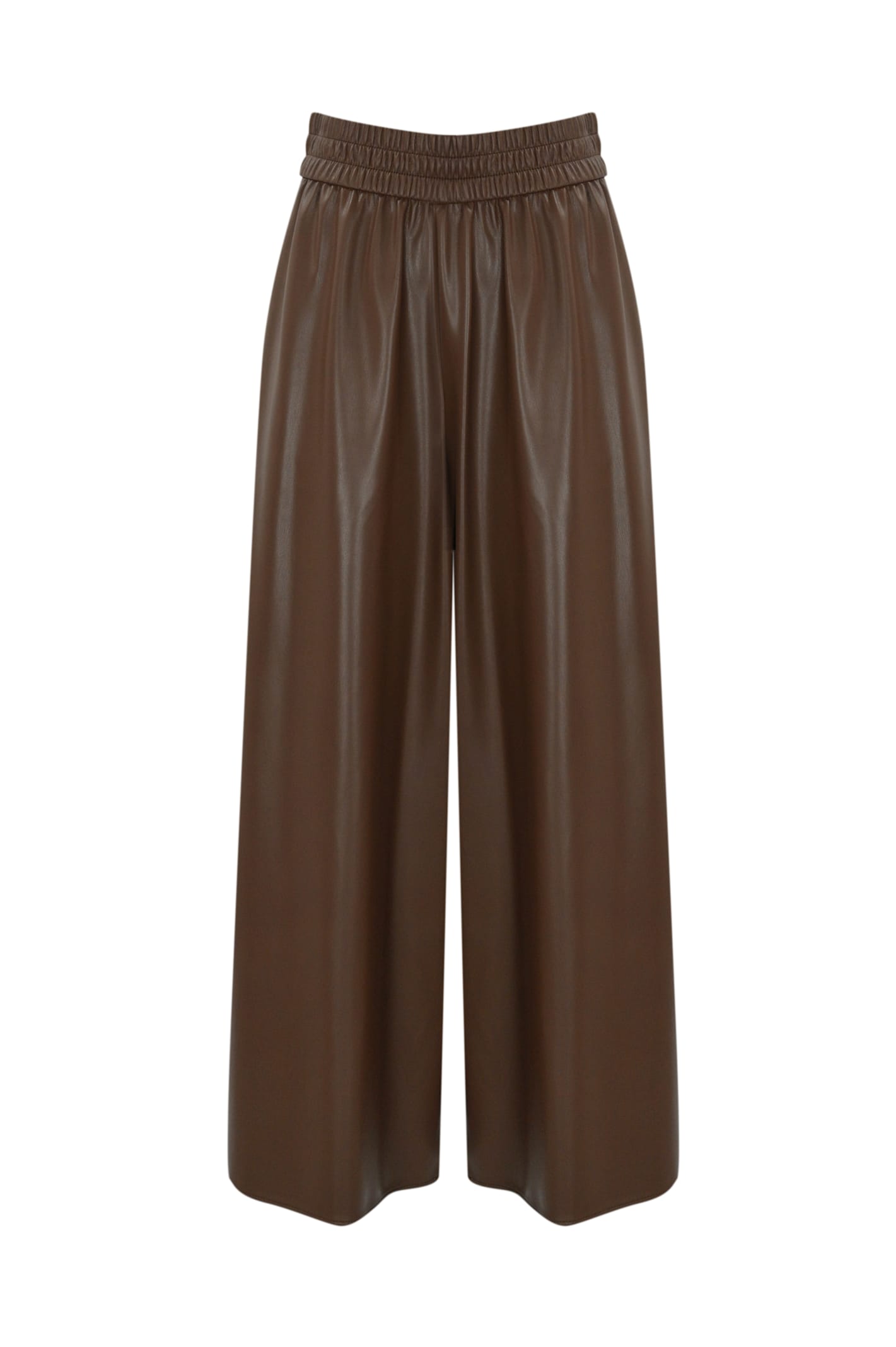 Shop Weekend Max Mara Gennaro Trousers In Coated Fabric In Castagna