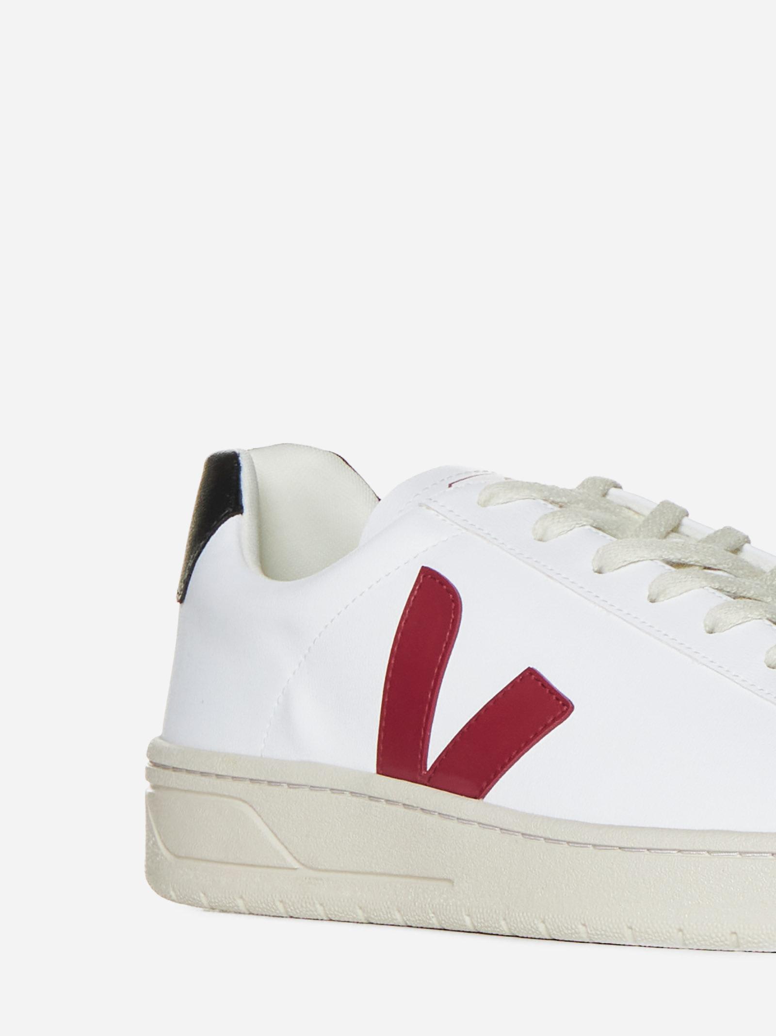 Veja Extra White Marsala And Navy Leather V - 12 Sneakers In White