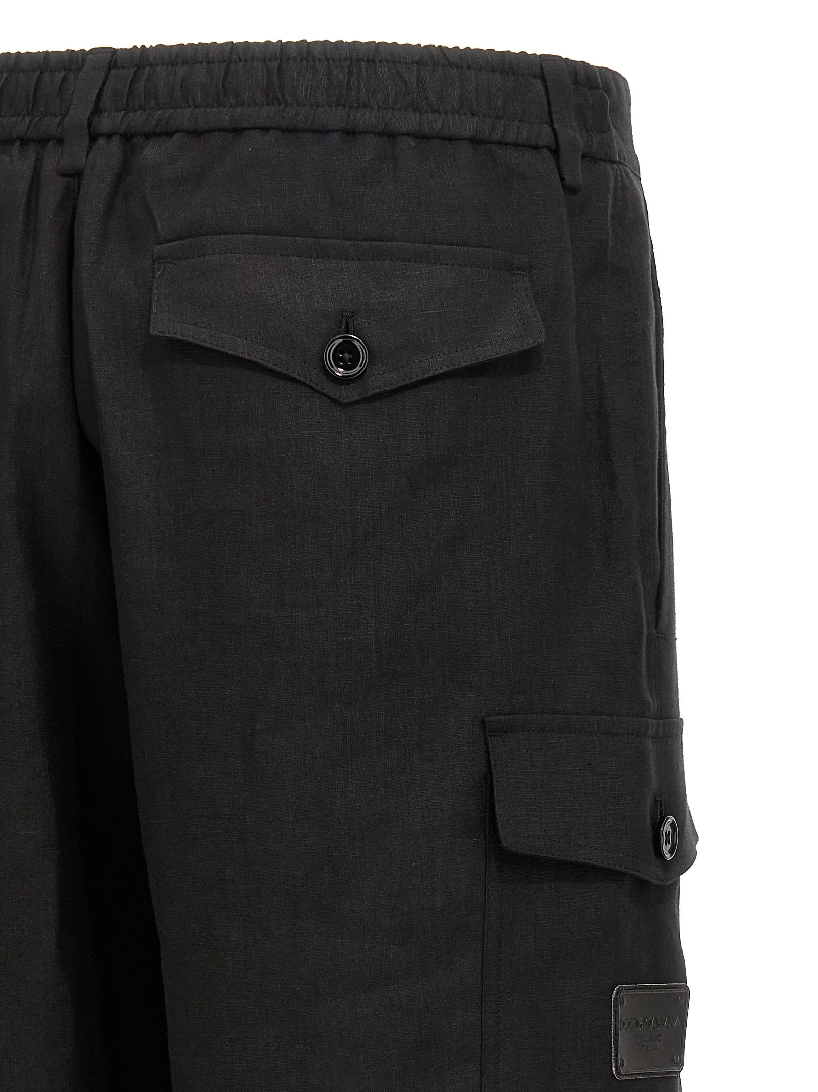 Dolce & Gabbana Cargo Bermuda Shorts In Black